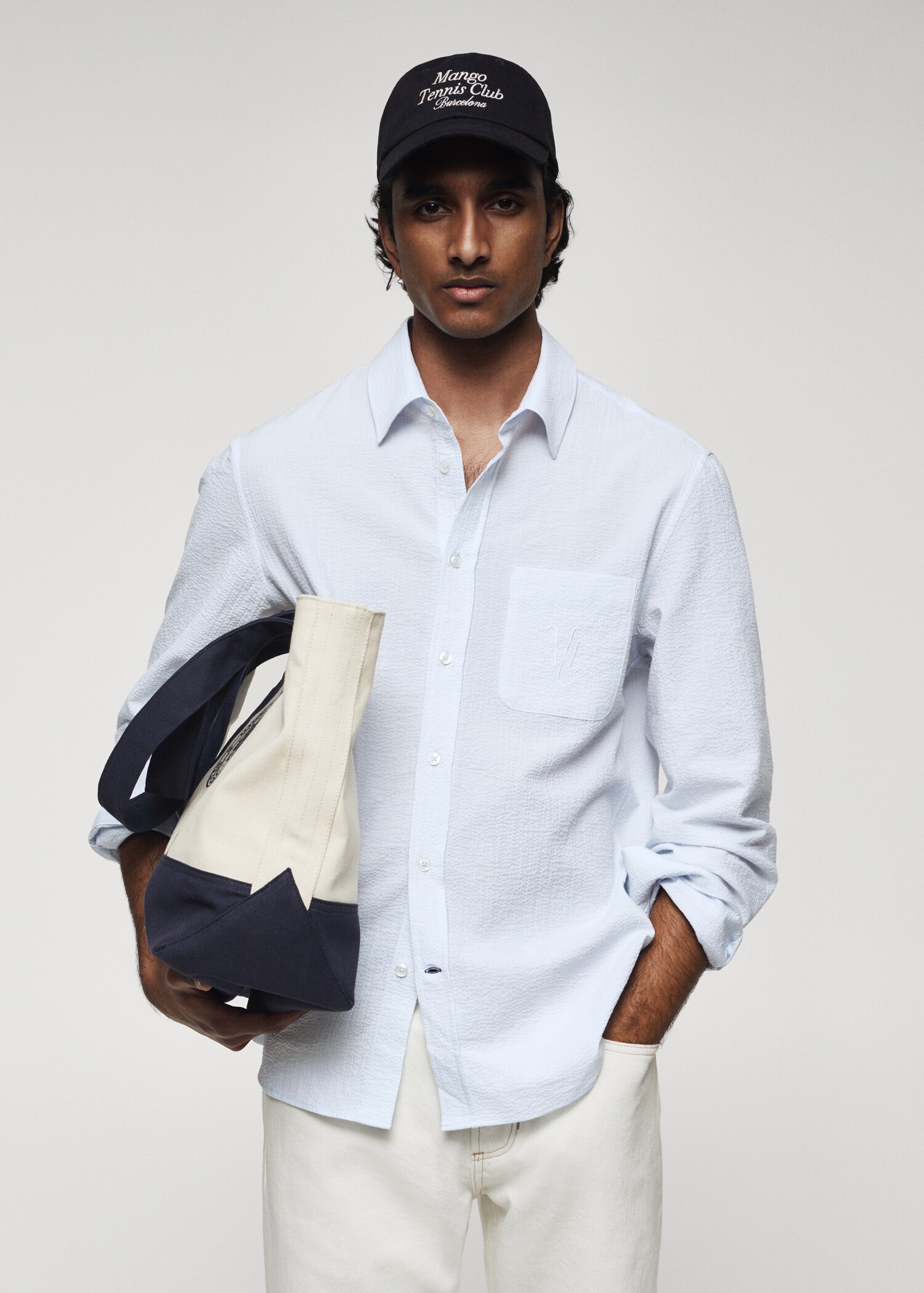 Pocket textured shirt - Medium plane