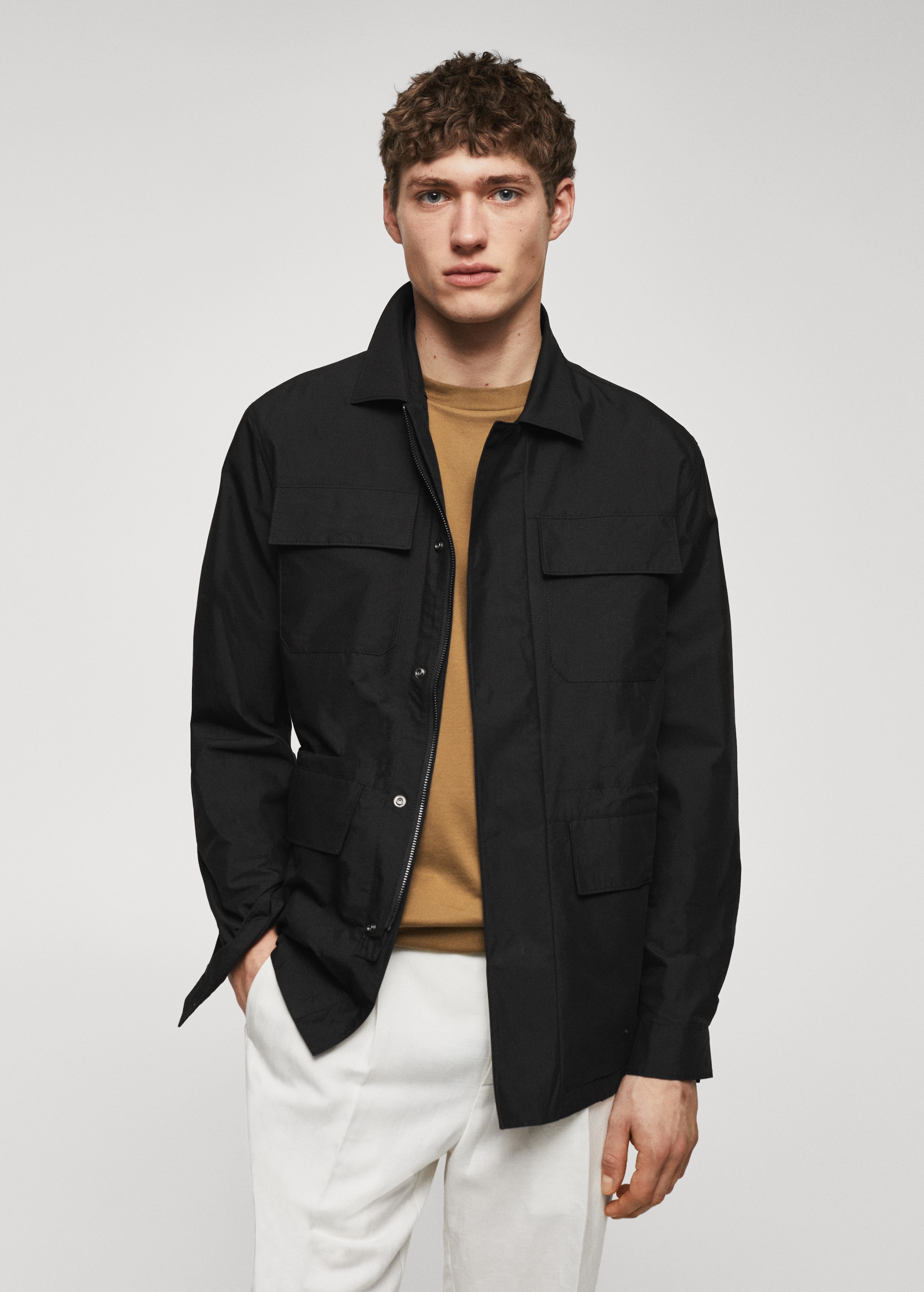 Cotton jacket with pockets - Medium plane