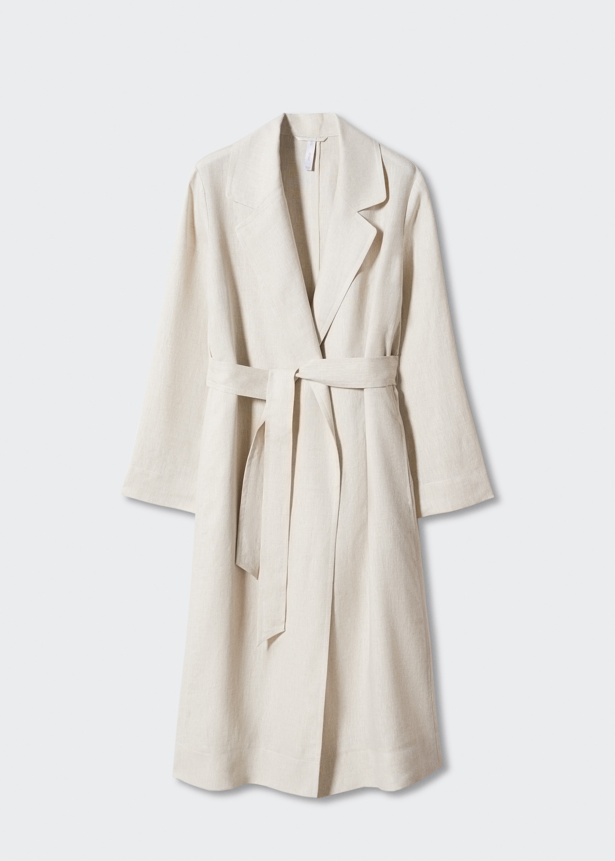 100% linen trench coat lapels - Article without model