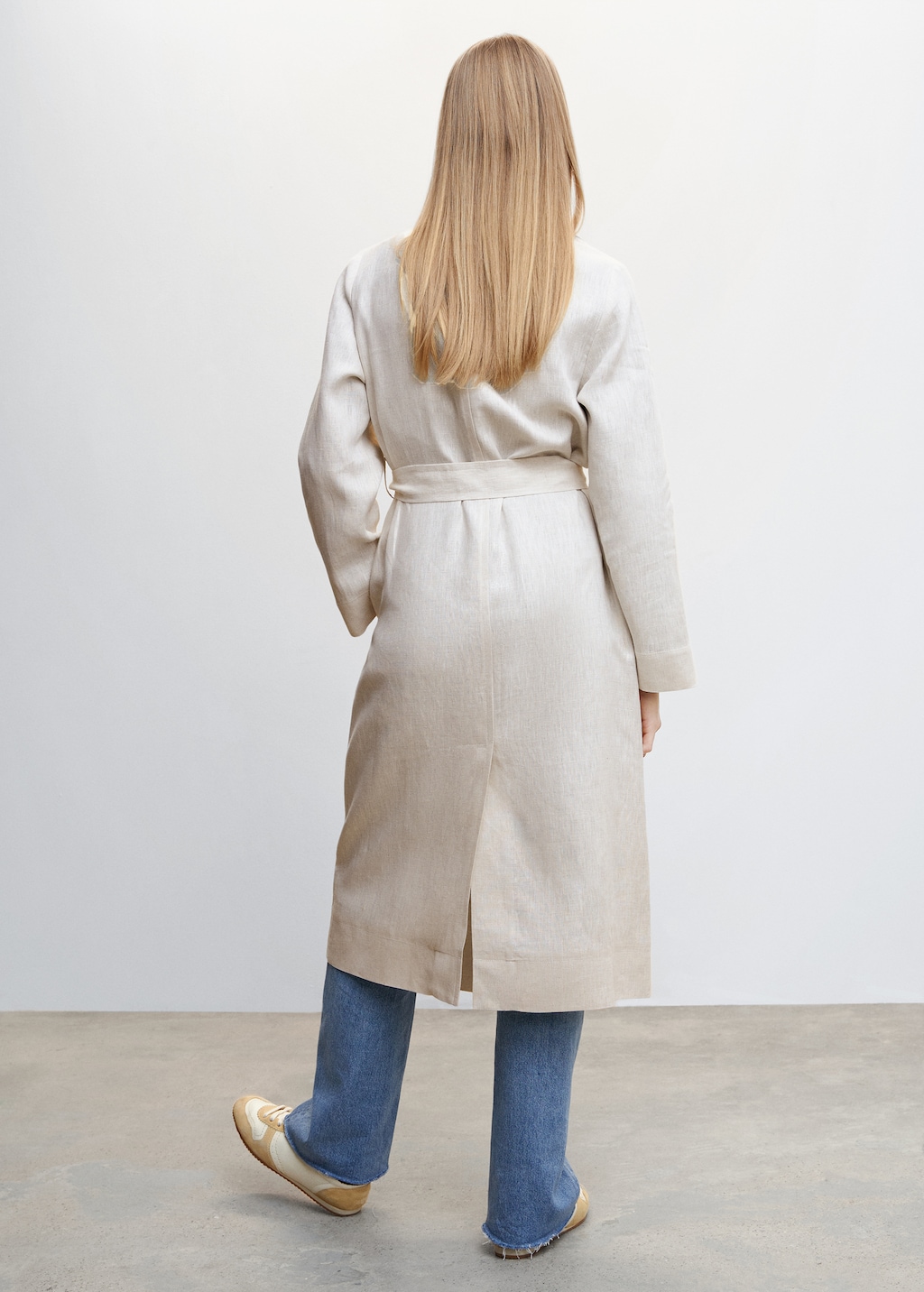 100 linen trench coat lapels Women MANGO OUTLET USA
