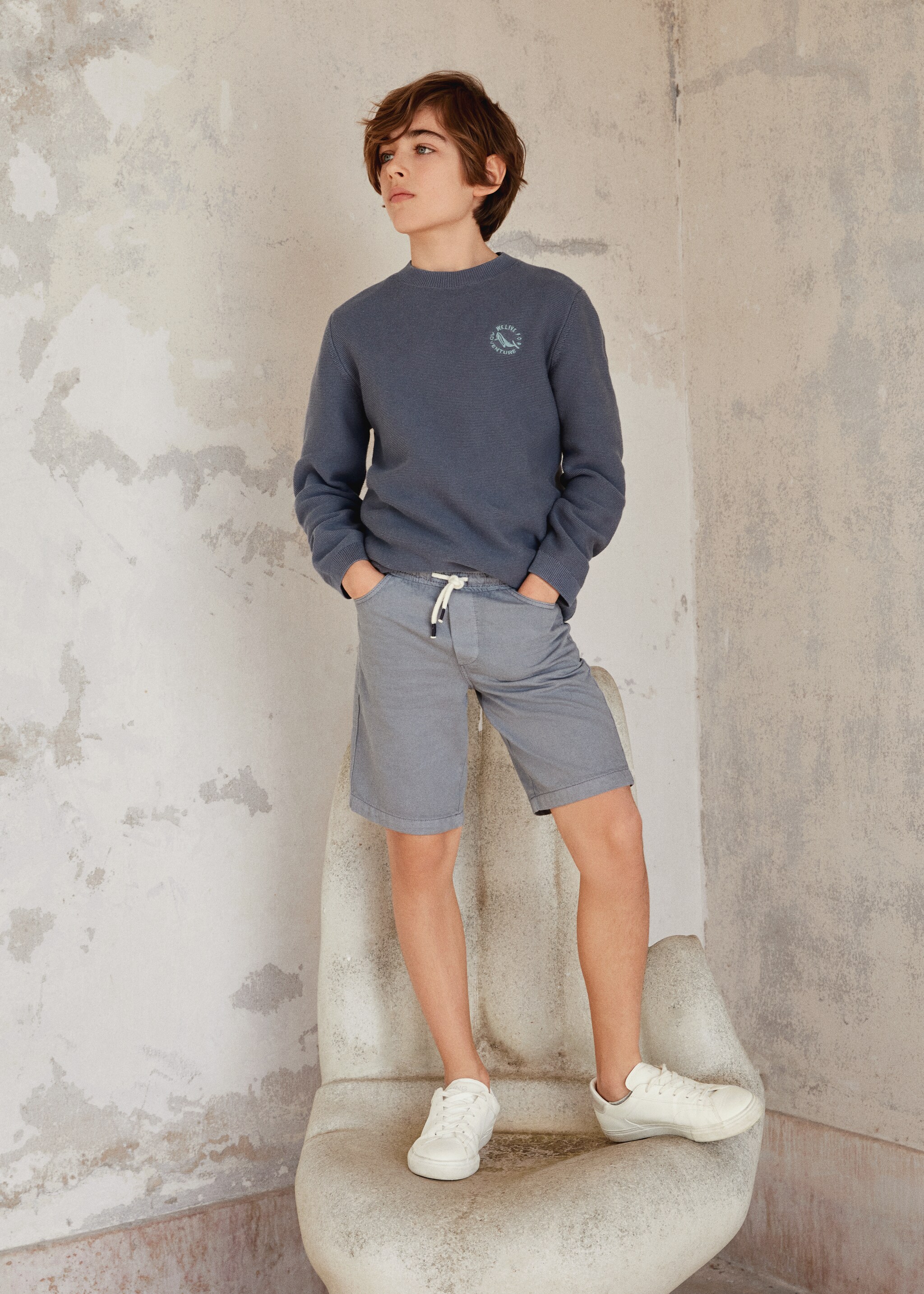 Cotton shorts with elastic waist - Details of the article 5