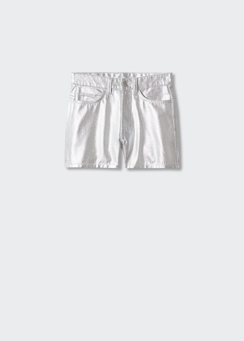 White metallic shorts cheap