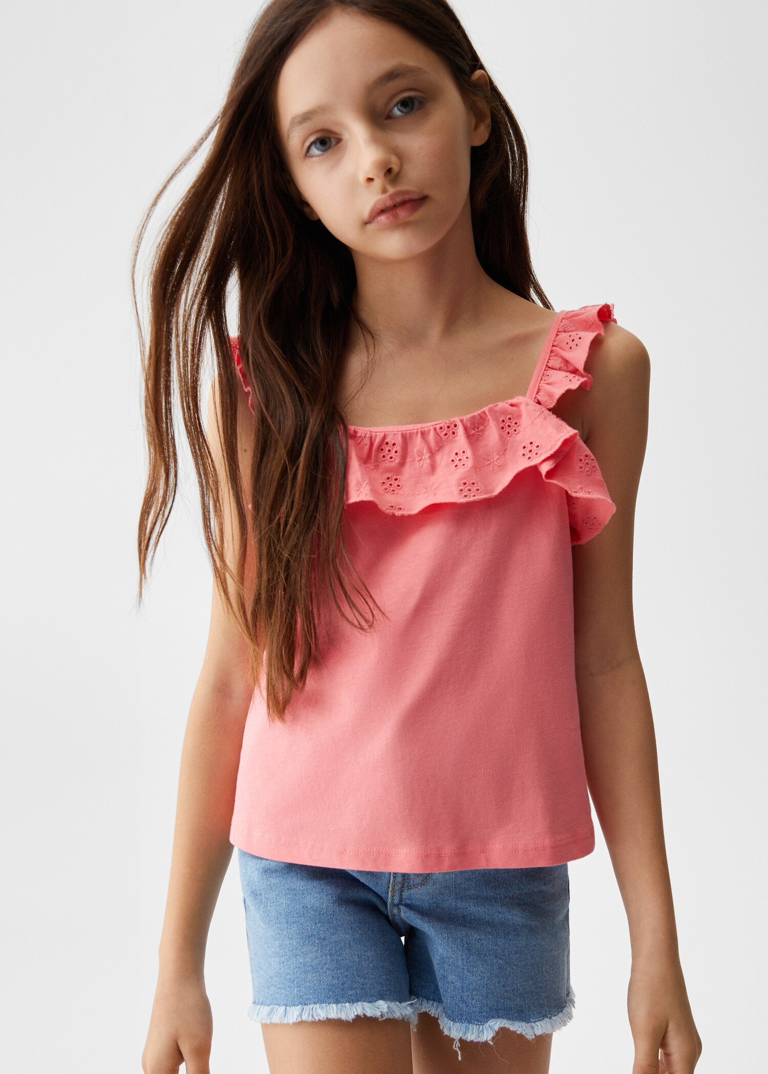 Ruffled strap t-shirt - Medium plane