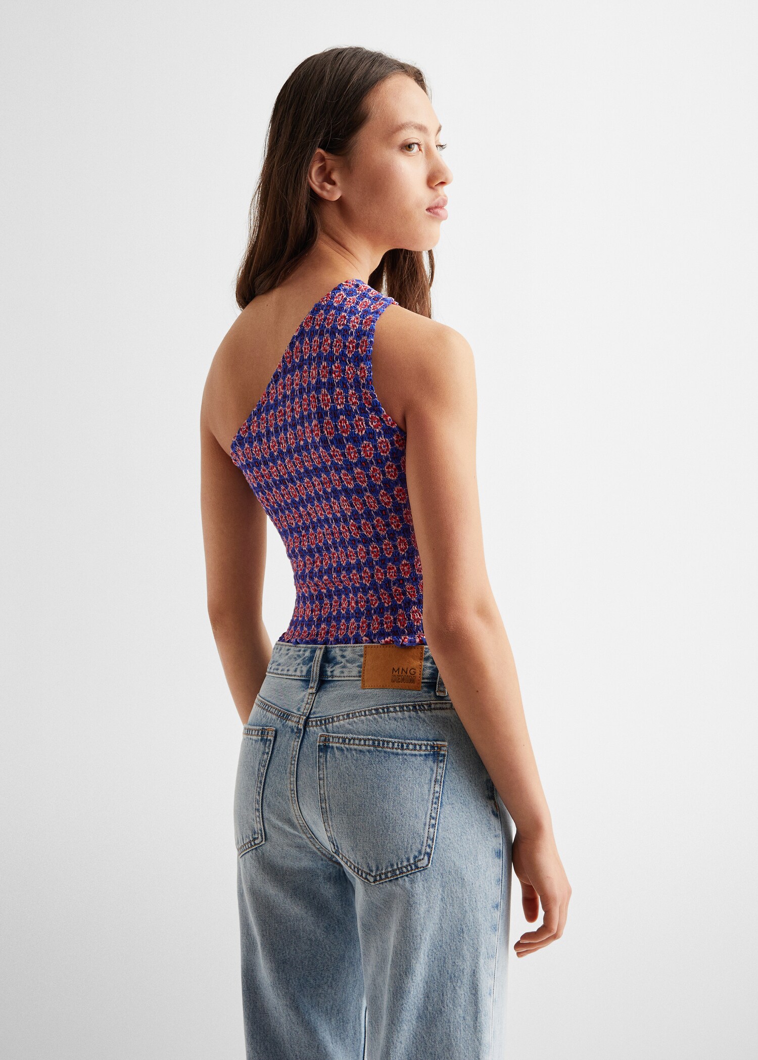 Asymmetric printed top - Girl | MANGO OUTLET United Kingdom