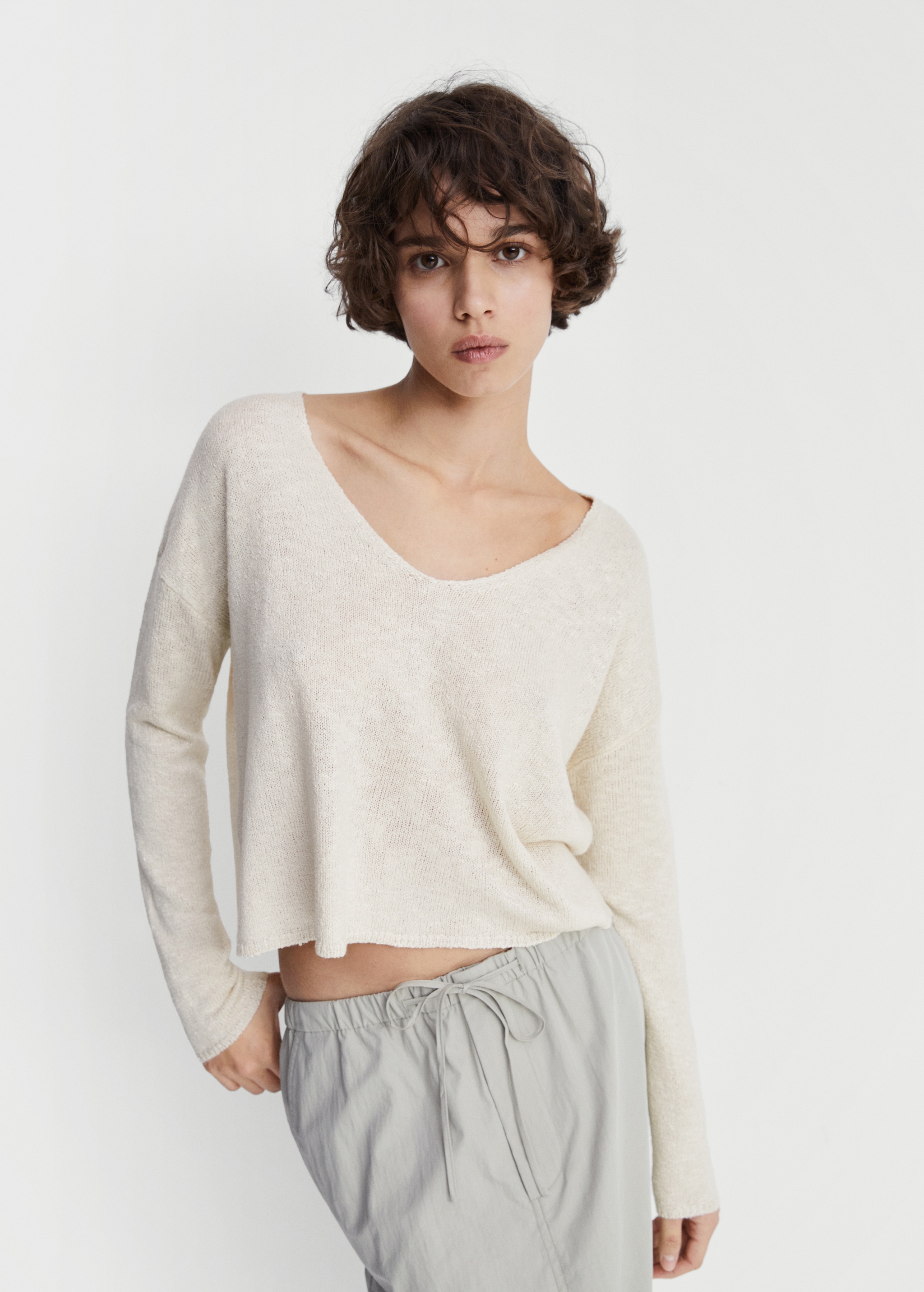 Low-cut neck sweater Women MANGO OUTLET Croatia