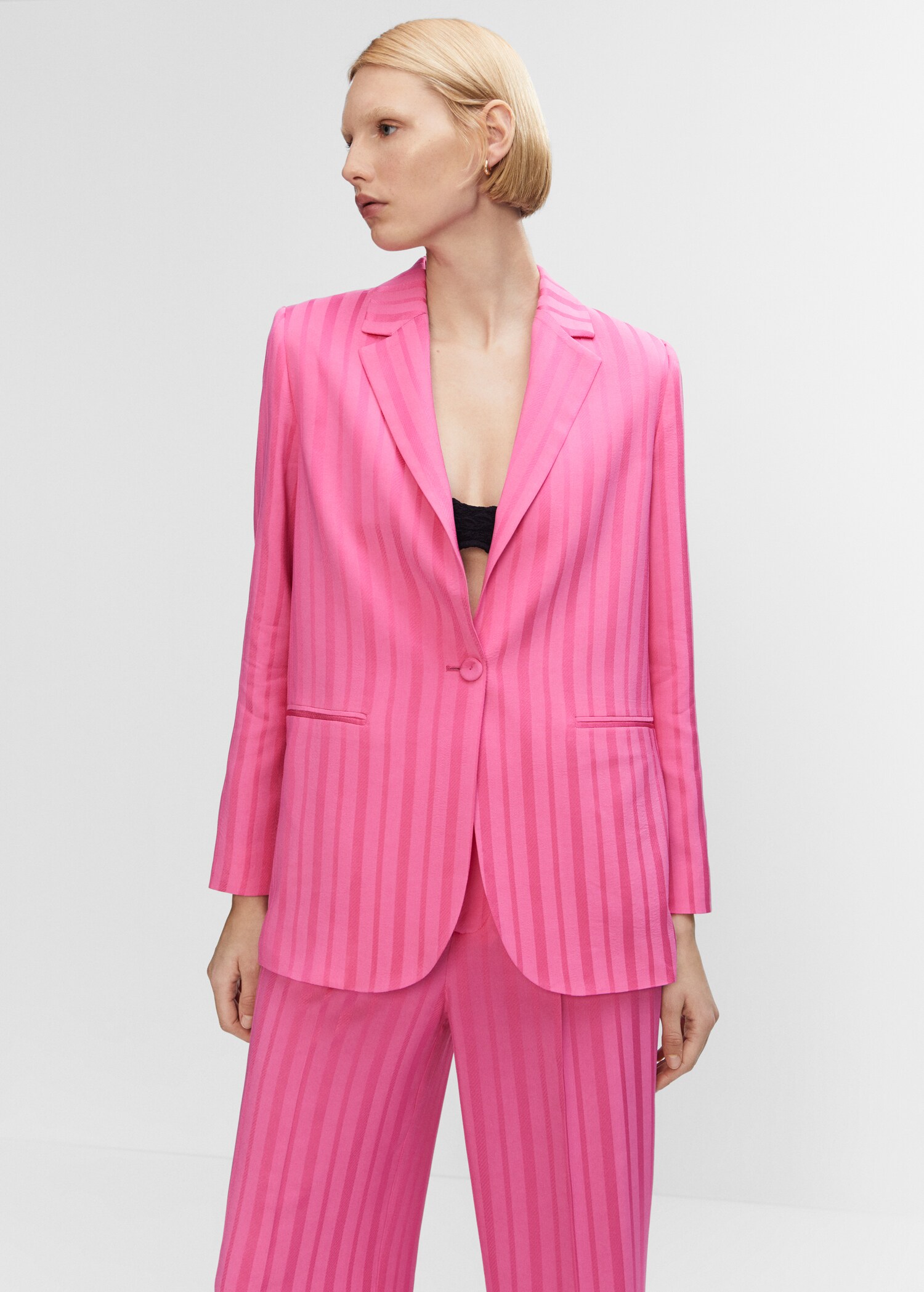 Striped suit blazer - Medium plane