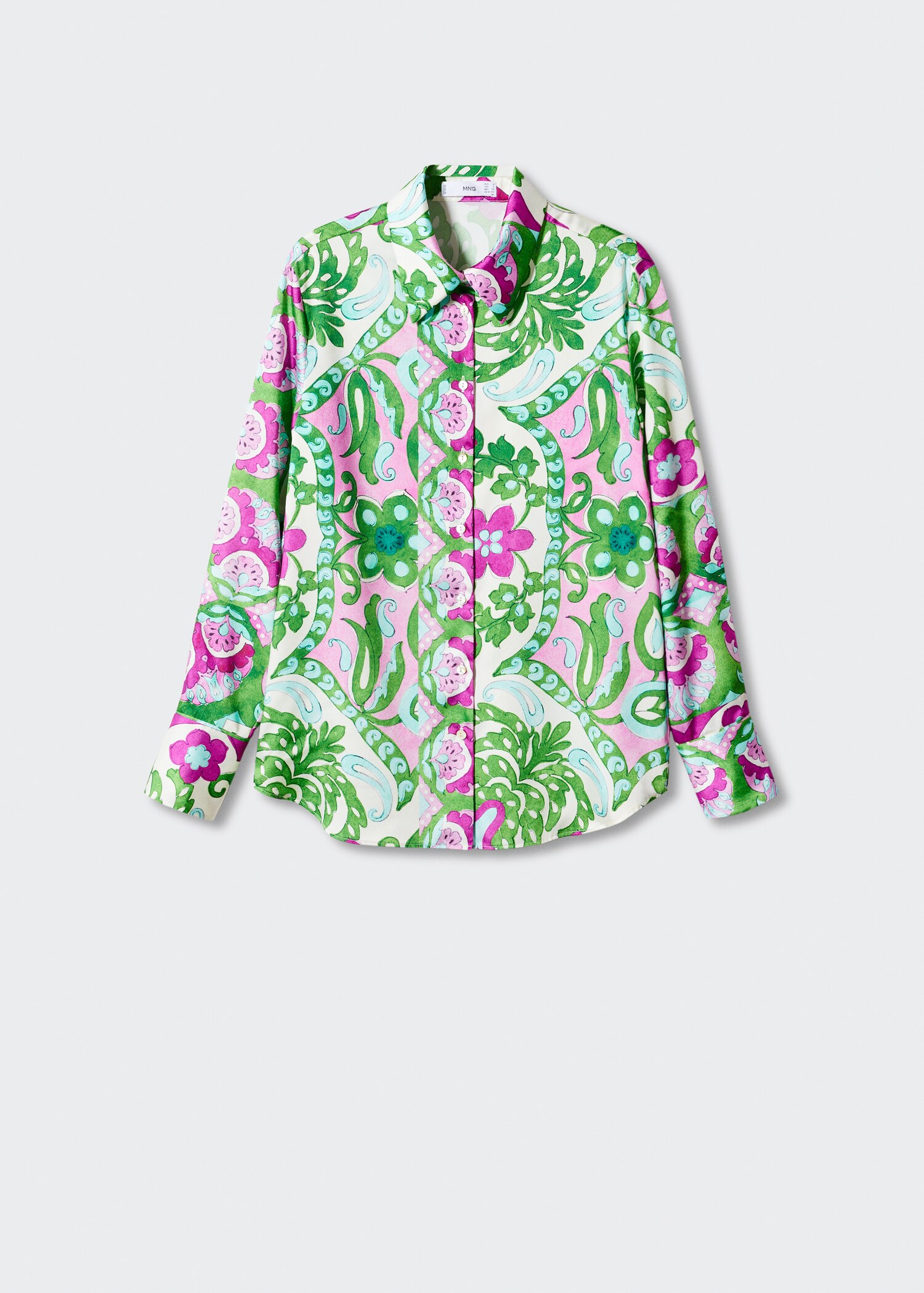Satin print shirt - Woman | MANGO OUTLET USA