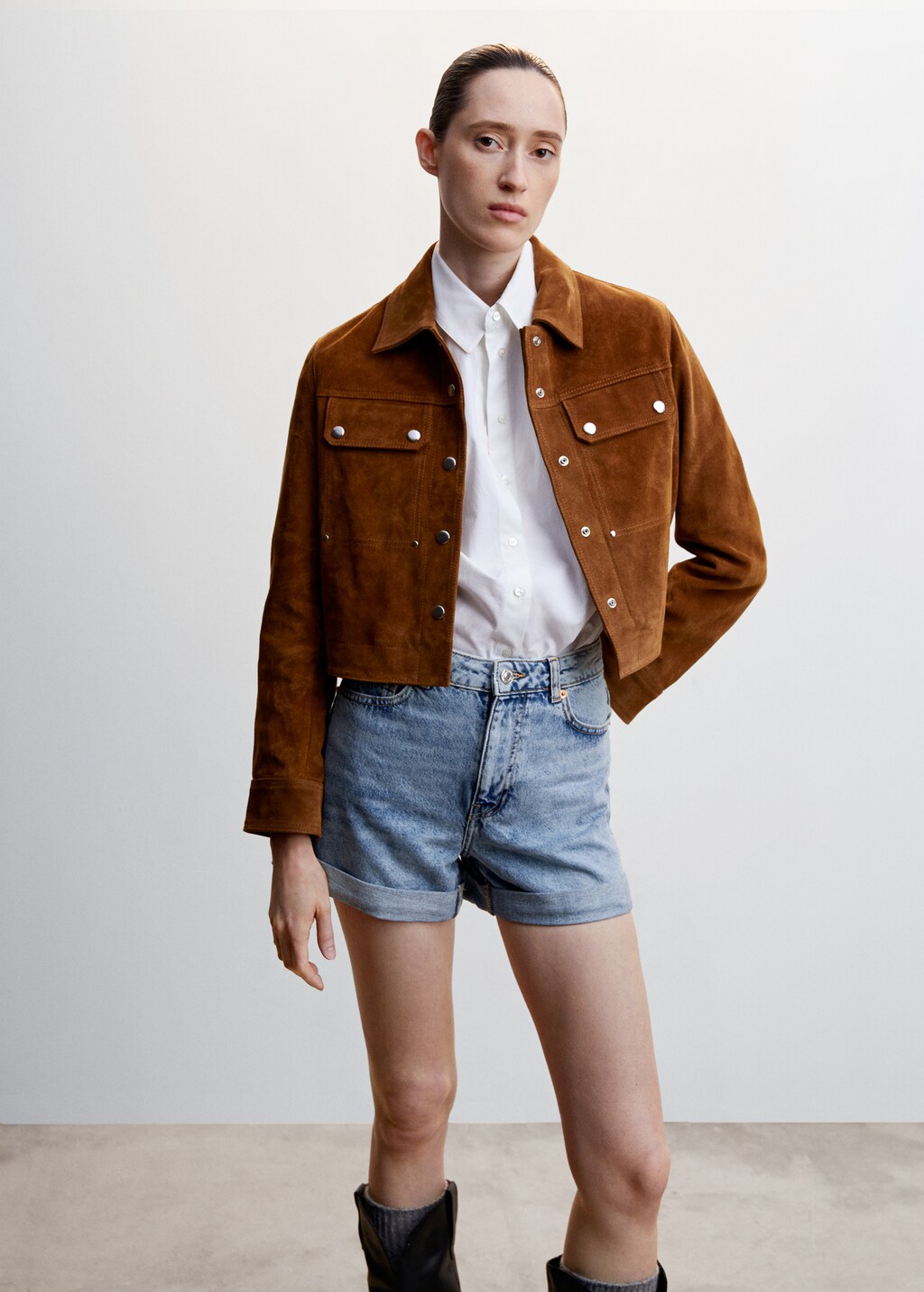 Short jean mom fit Femme MANGO OUTLET Luxembourg