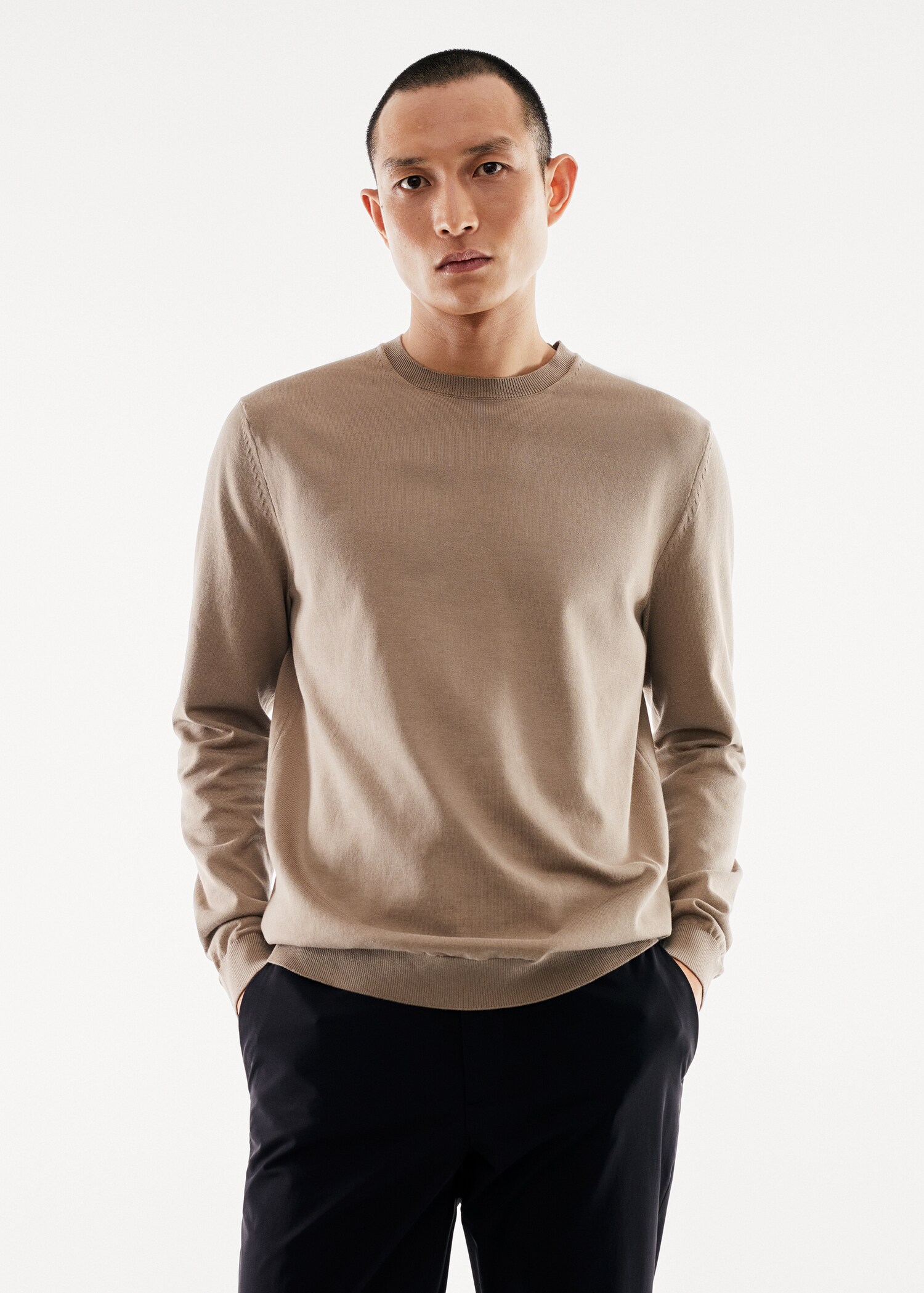 Feinstrickpullover aus Baumwolle - Mittlere Ansicht