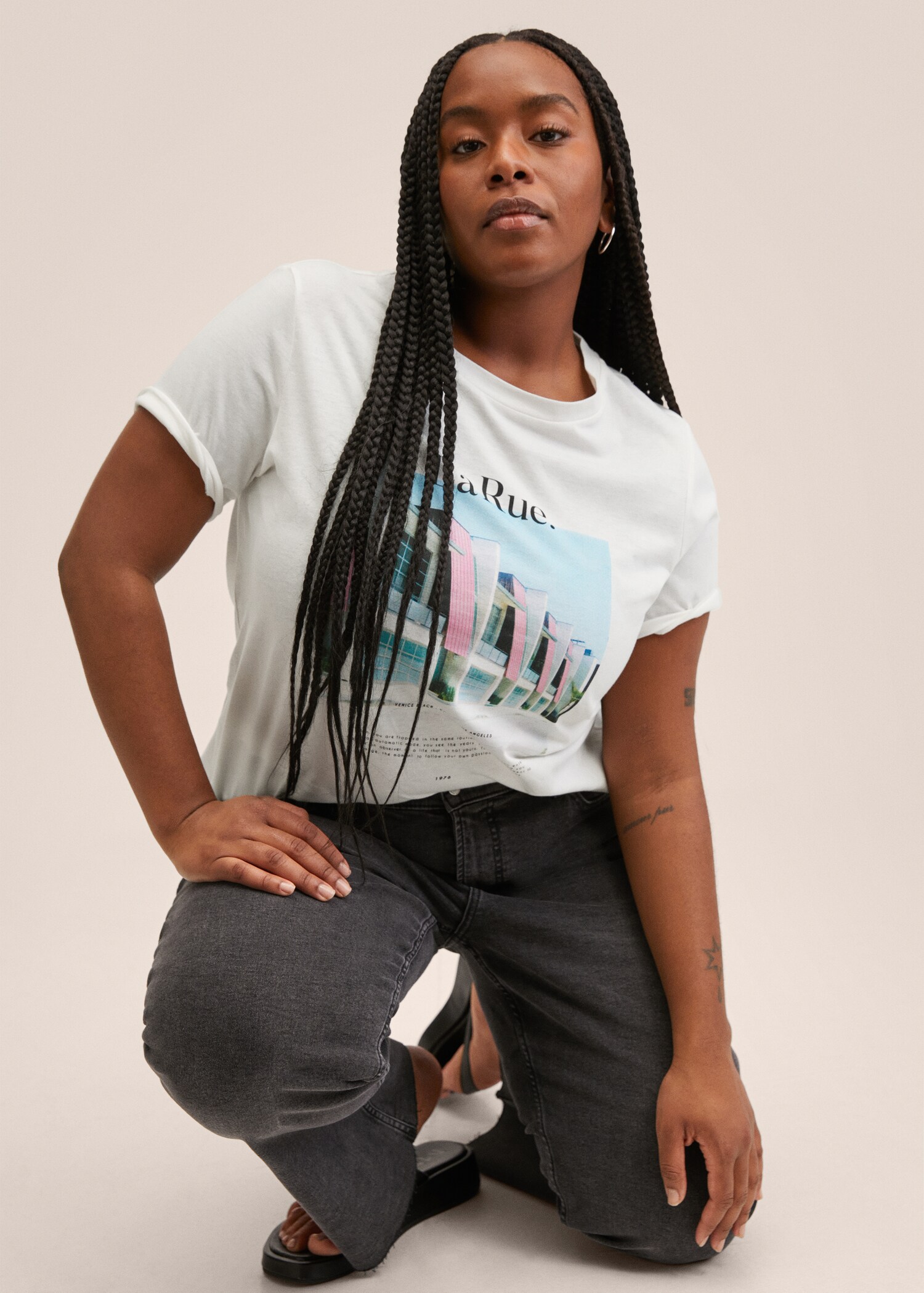 Printed cotton-blend T-shirt - Details of the article 5
