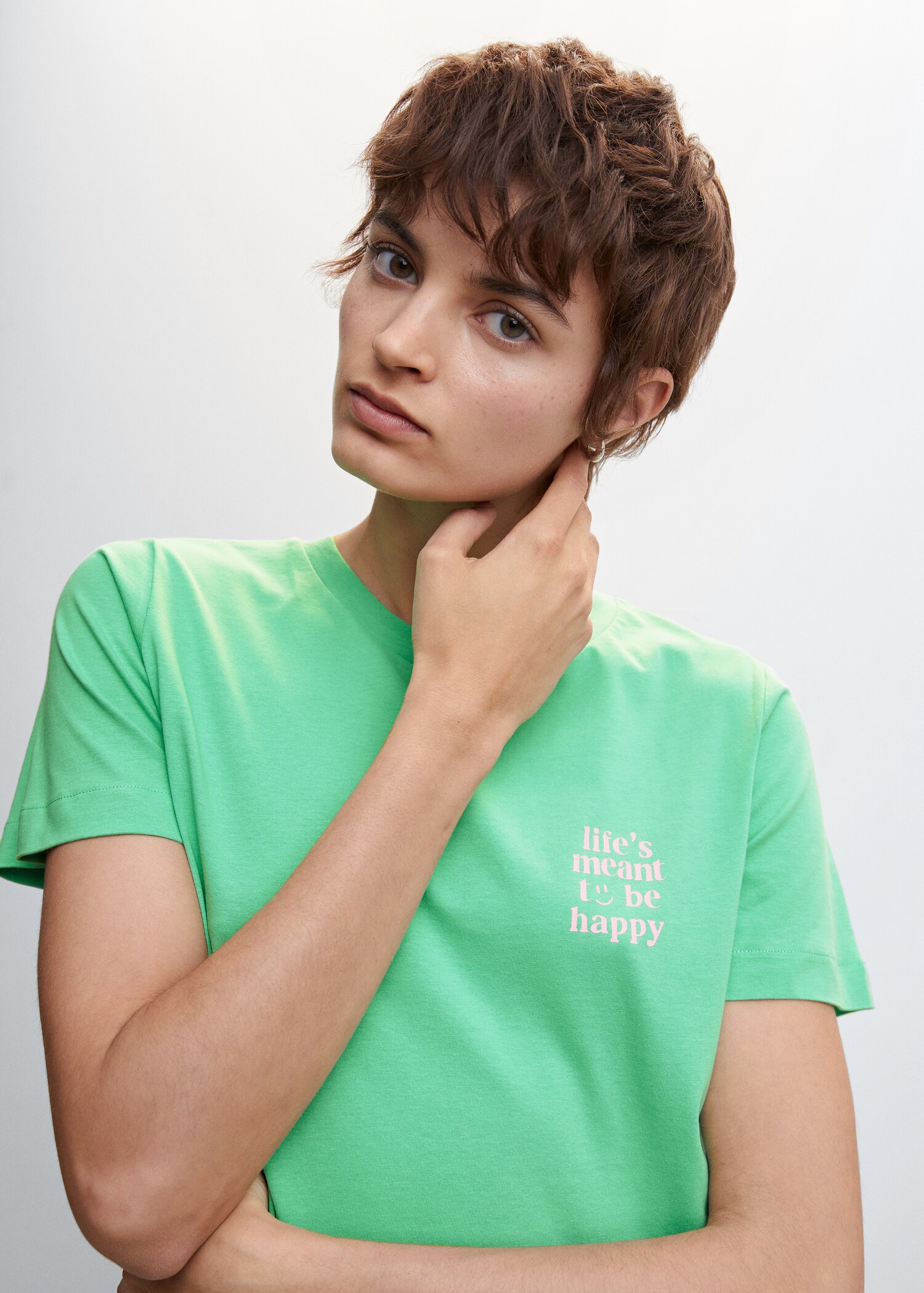Printed cotton-blend T-shirt - Details of the article 1