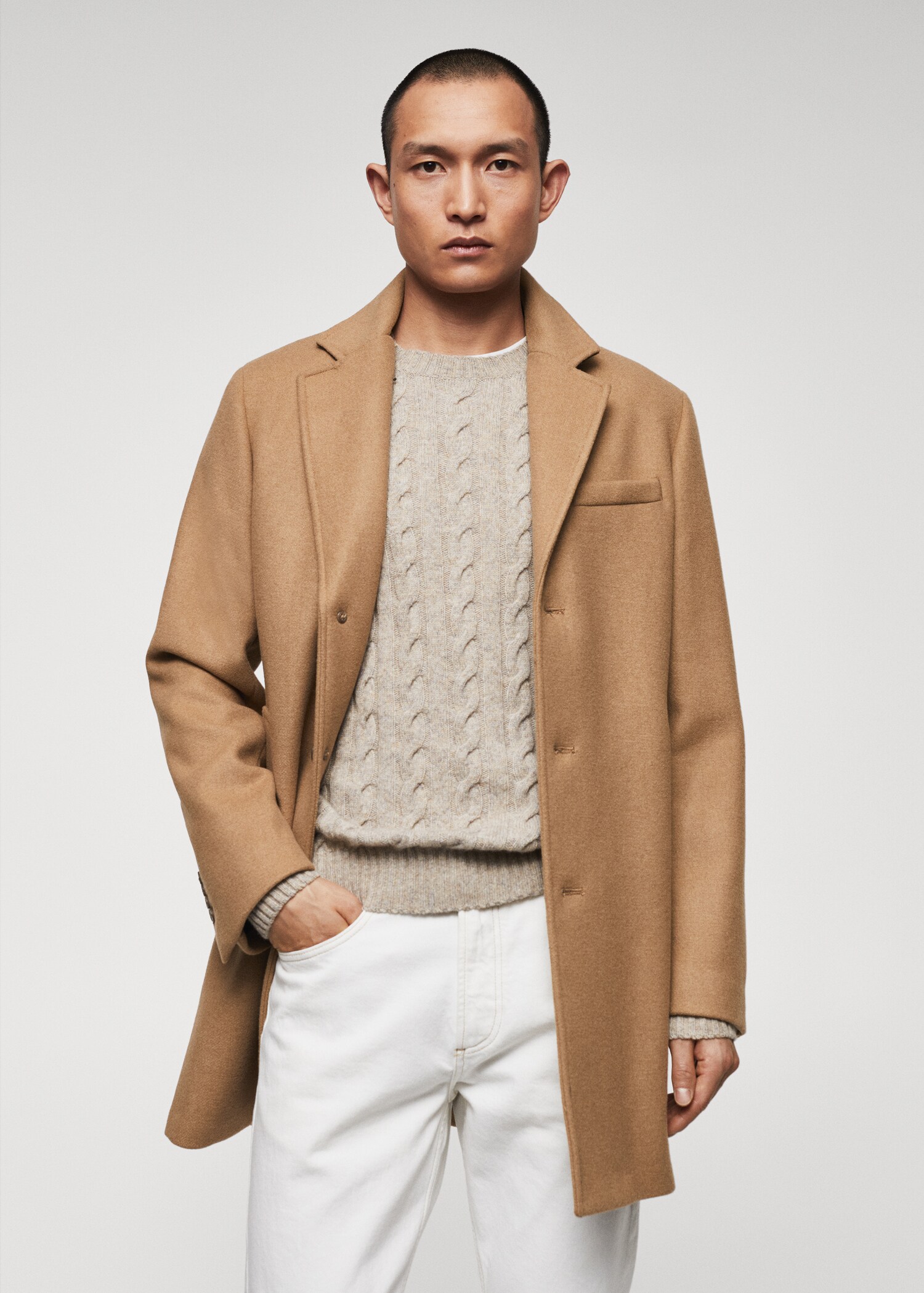 Manteau laine recyclée - Plan moyen