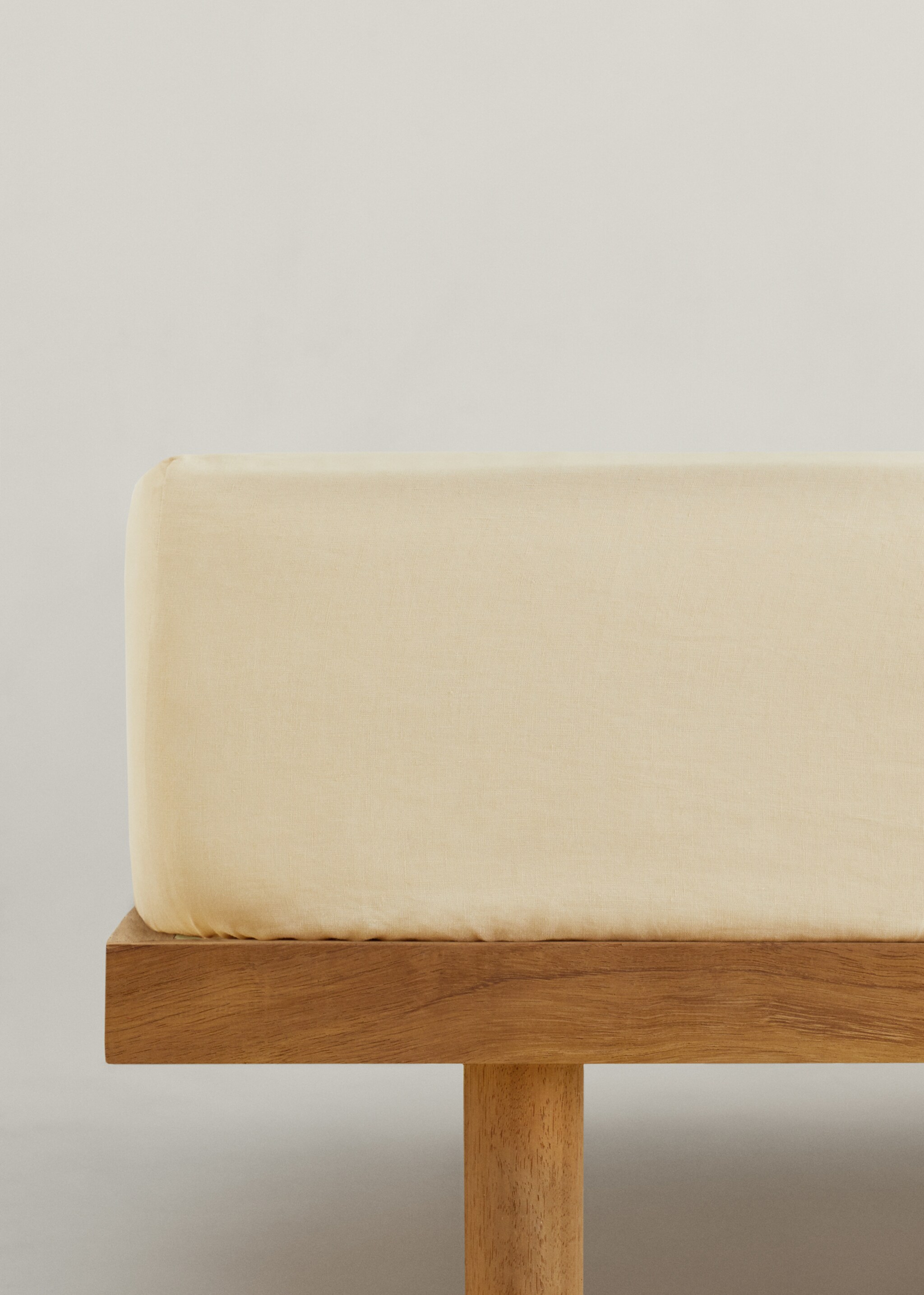 100% linen fitted sheet queen bed - Article without model, Beige. Ref: 47117155-00.