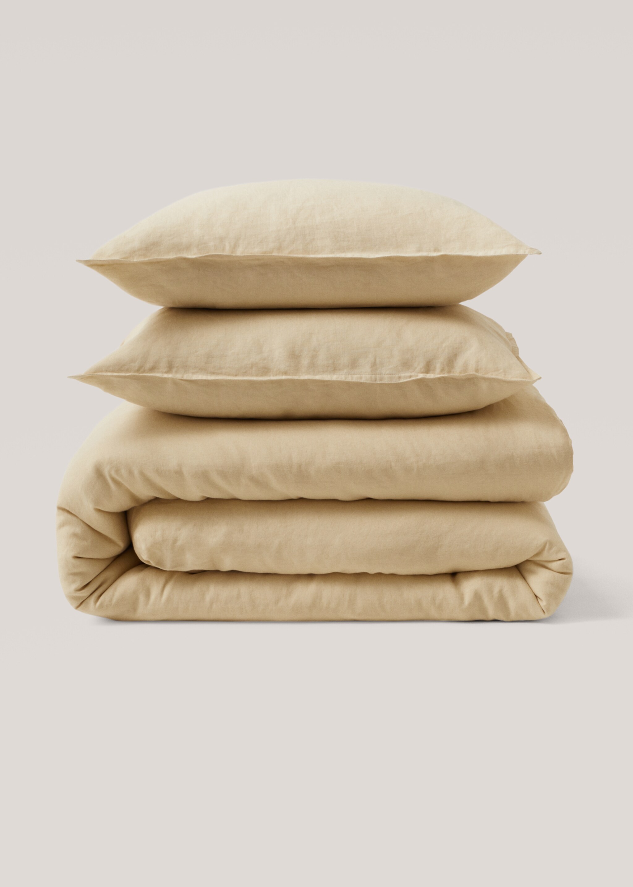 Bettbezug aus 100 % Leinen für 150/160 cm Bett - Artikel ohne Model, Beige. Ref: 47117159-00.