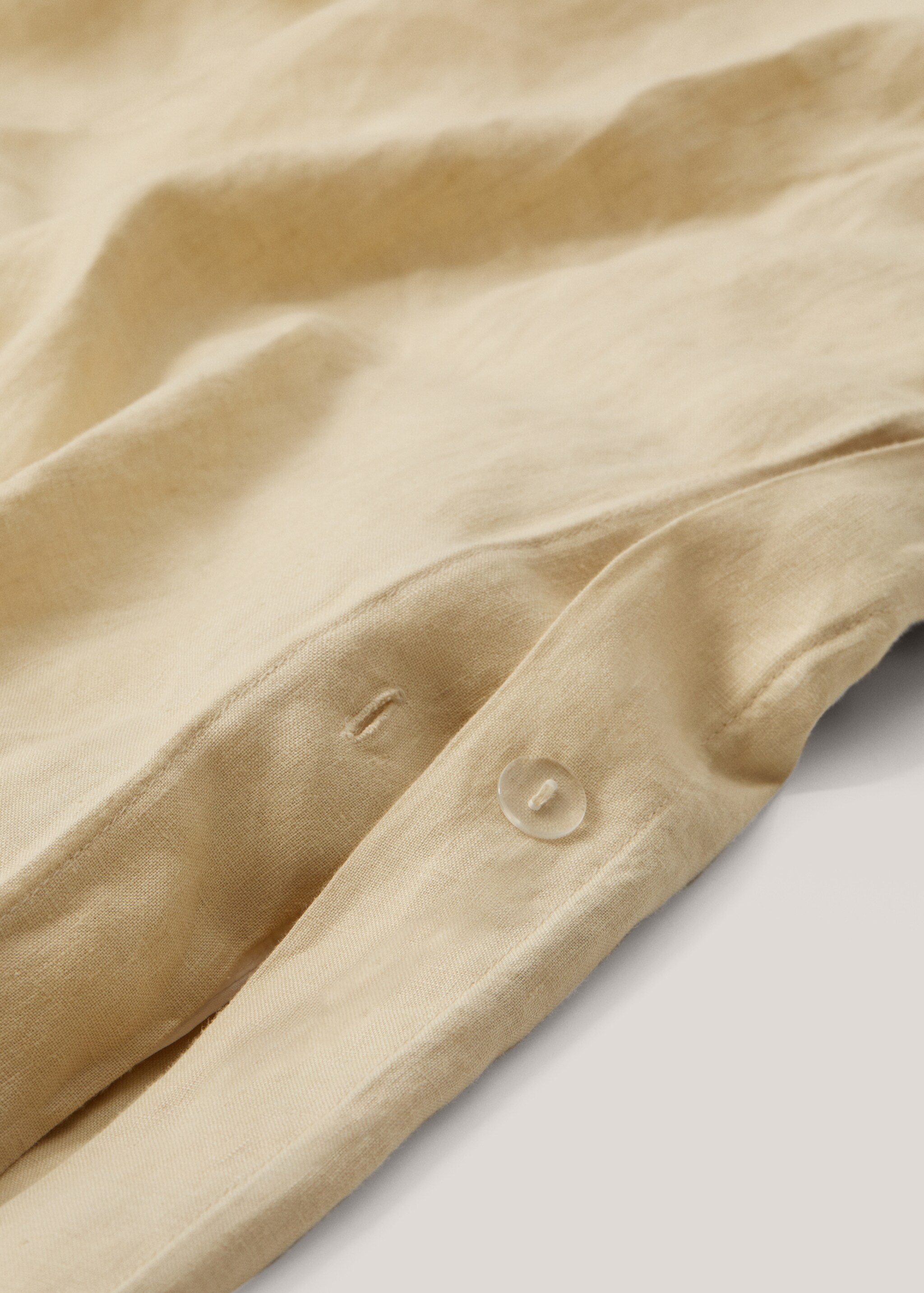 Bettbezug aus 100 % Leinen für 150/160 cm Bett - Detail des Artikels 3, Beige. Ref: 47117159-00.