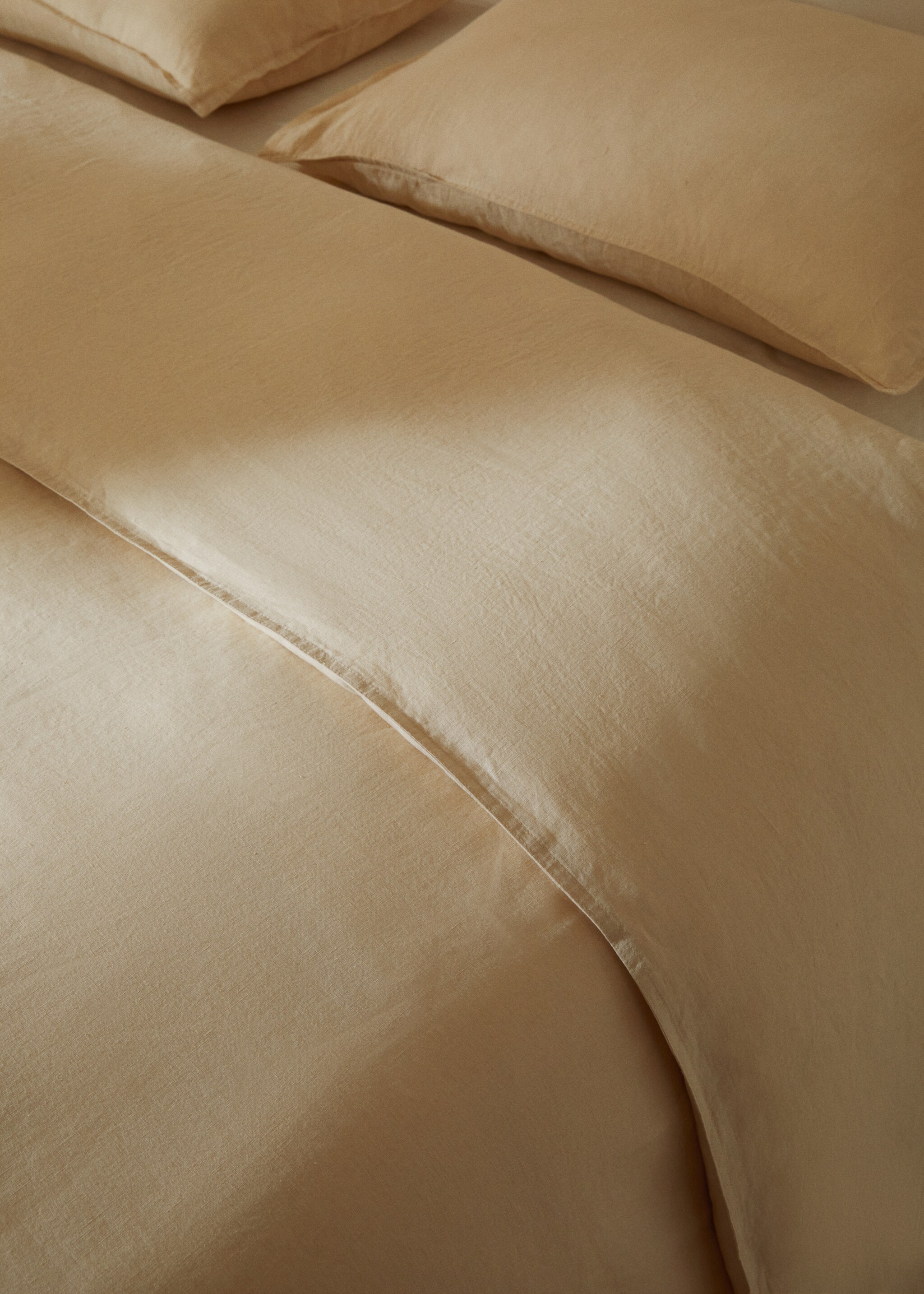 Bettbezug aus 100 % Leinen für 180 cm Bett - Detail des Artikels 9, Beige. Ref: 47127158-00.