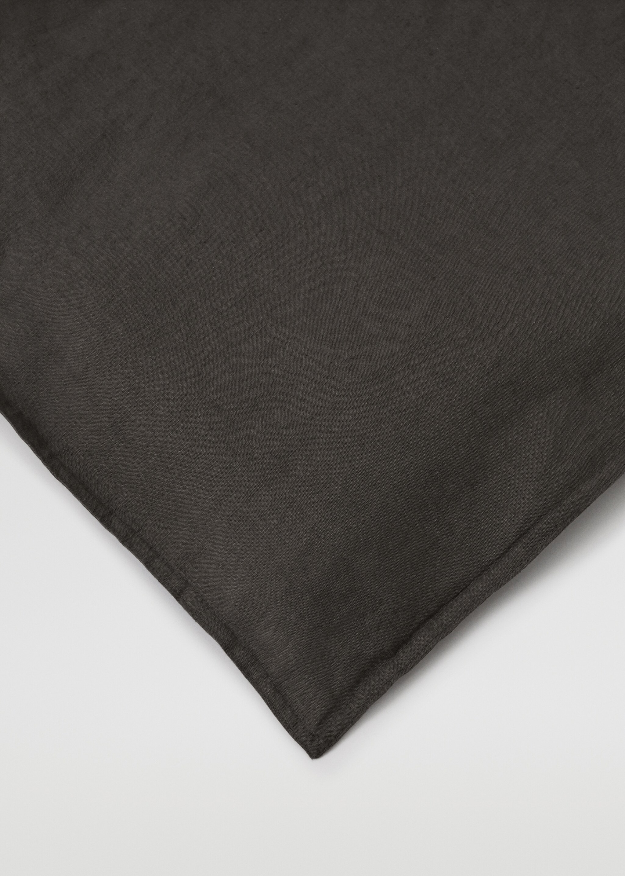 100% linen duvet cover large superking bed - Details of the article 4, Charcoal. Ref: 47127158-00.
