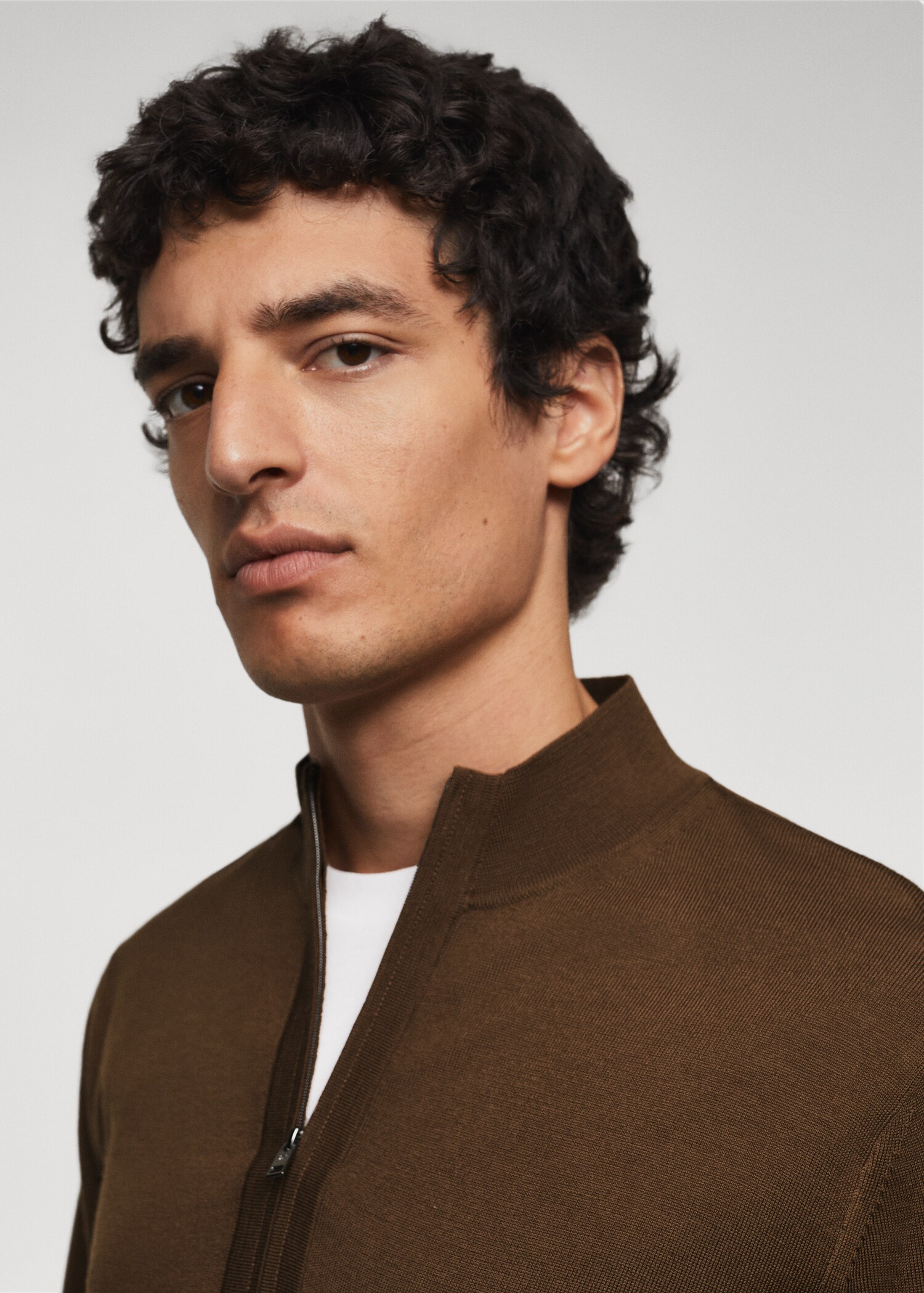 Wool zip neck jumper - Details of the article 1