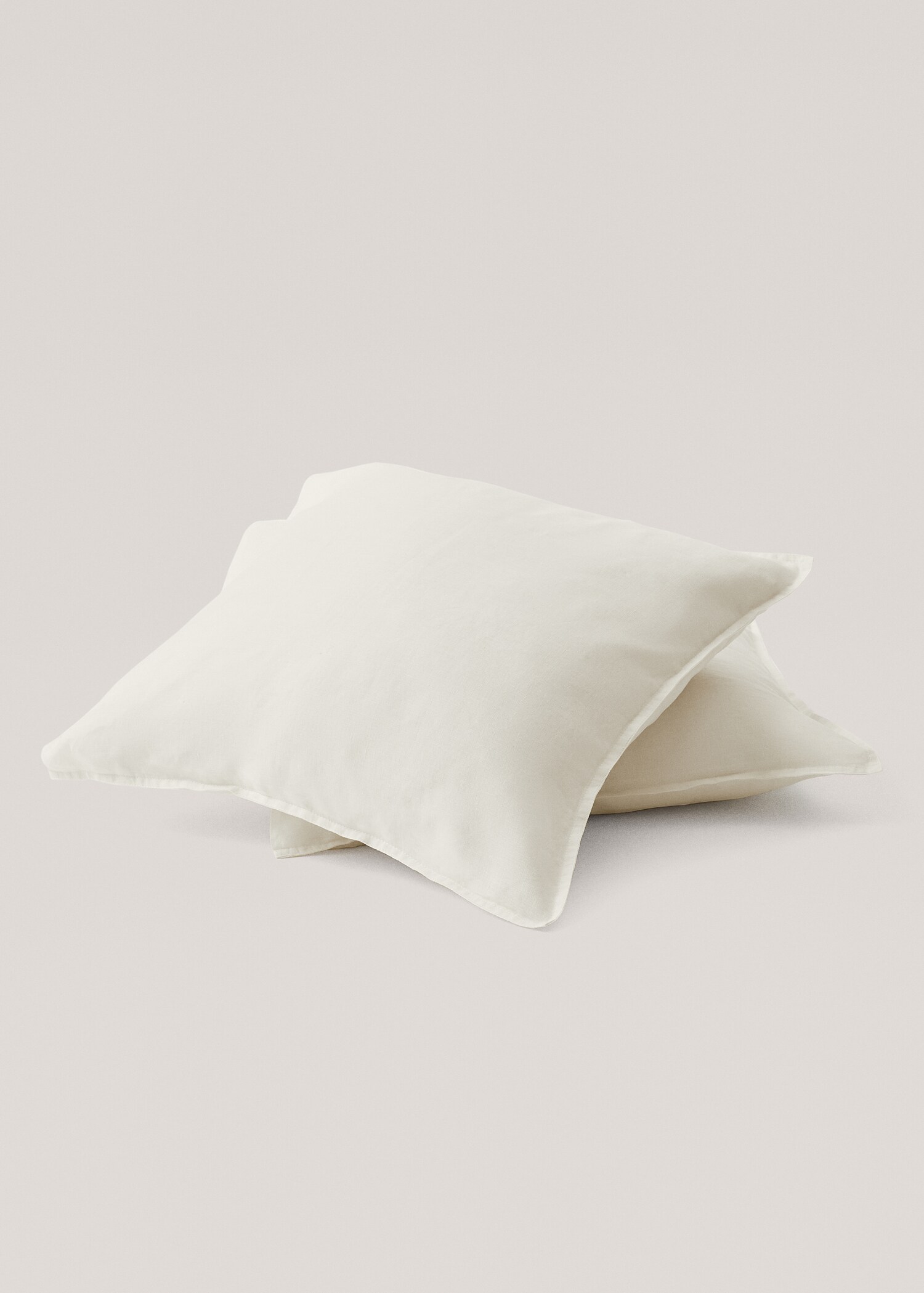 Lot de taies d’oreiller 100 % lin 60x60 cm - Plan moyen