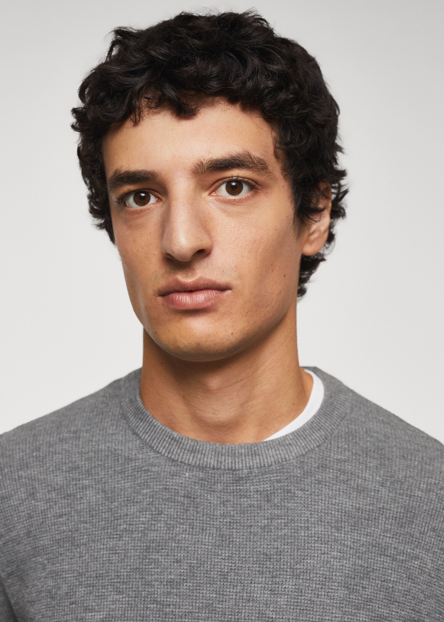 Structured cotton sweater - Details of the article 1