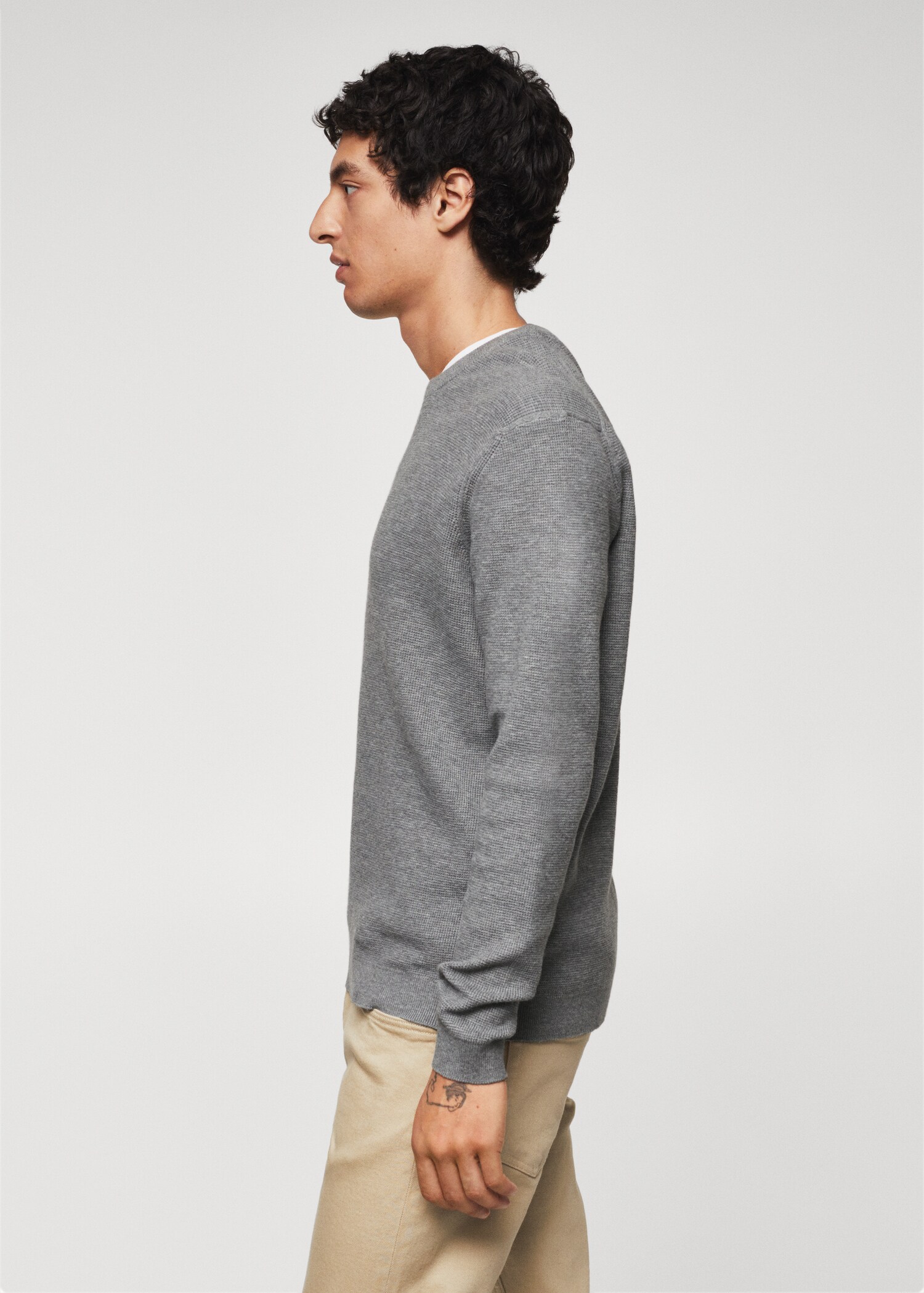 Structured cotton sweater - Details of the article 2