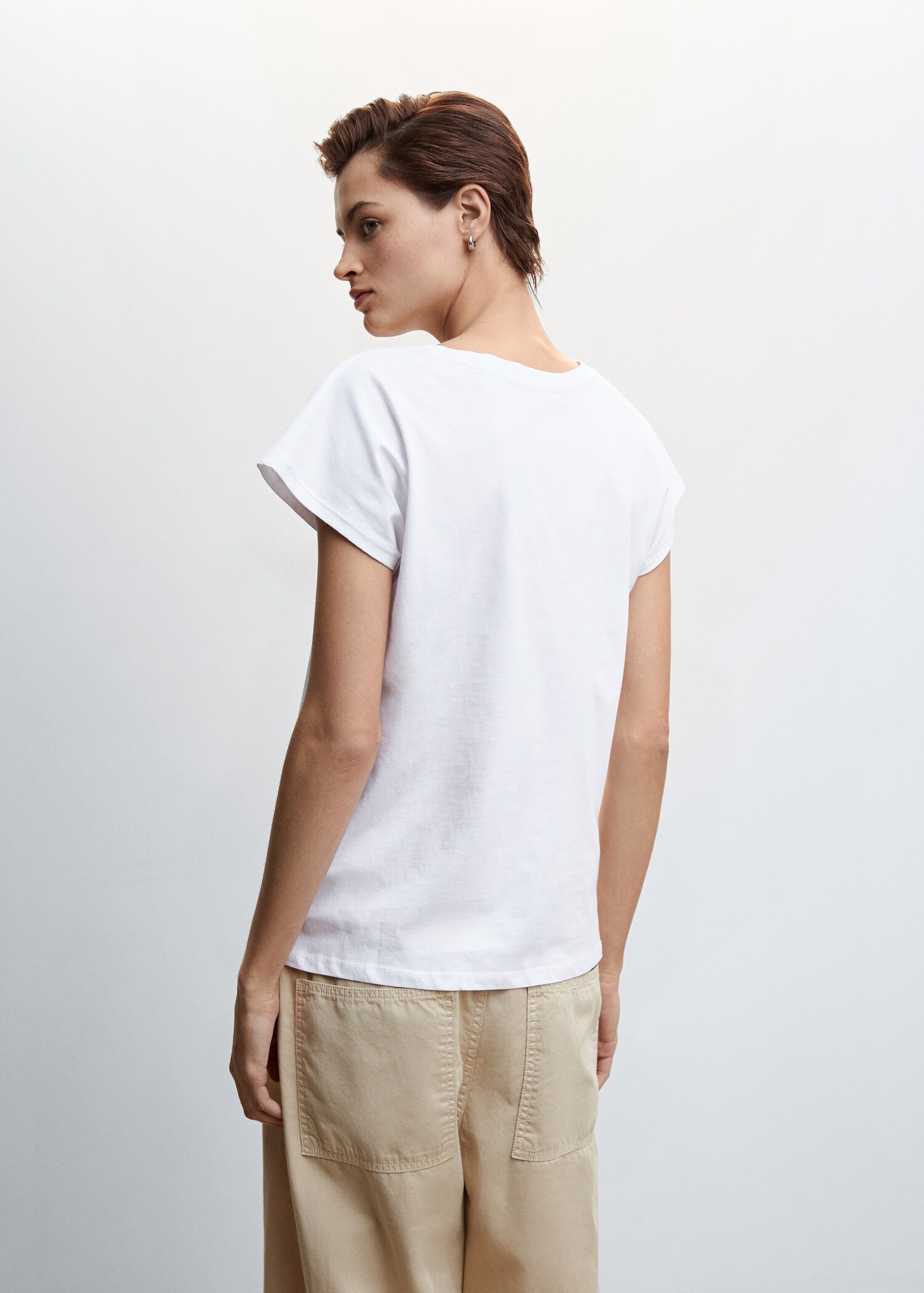 Katoenen blouse met borstzak - Achterkant van het artikel
