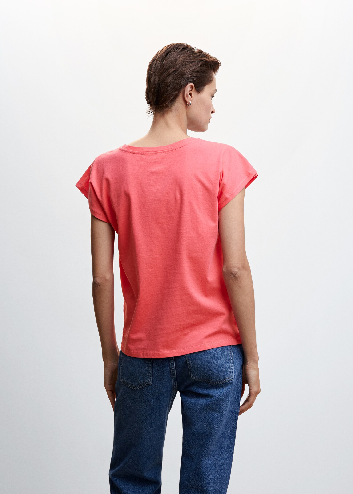 Katoenen blouse met borstzak - Achterkant van het artikel