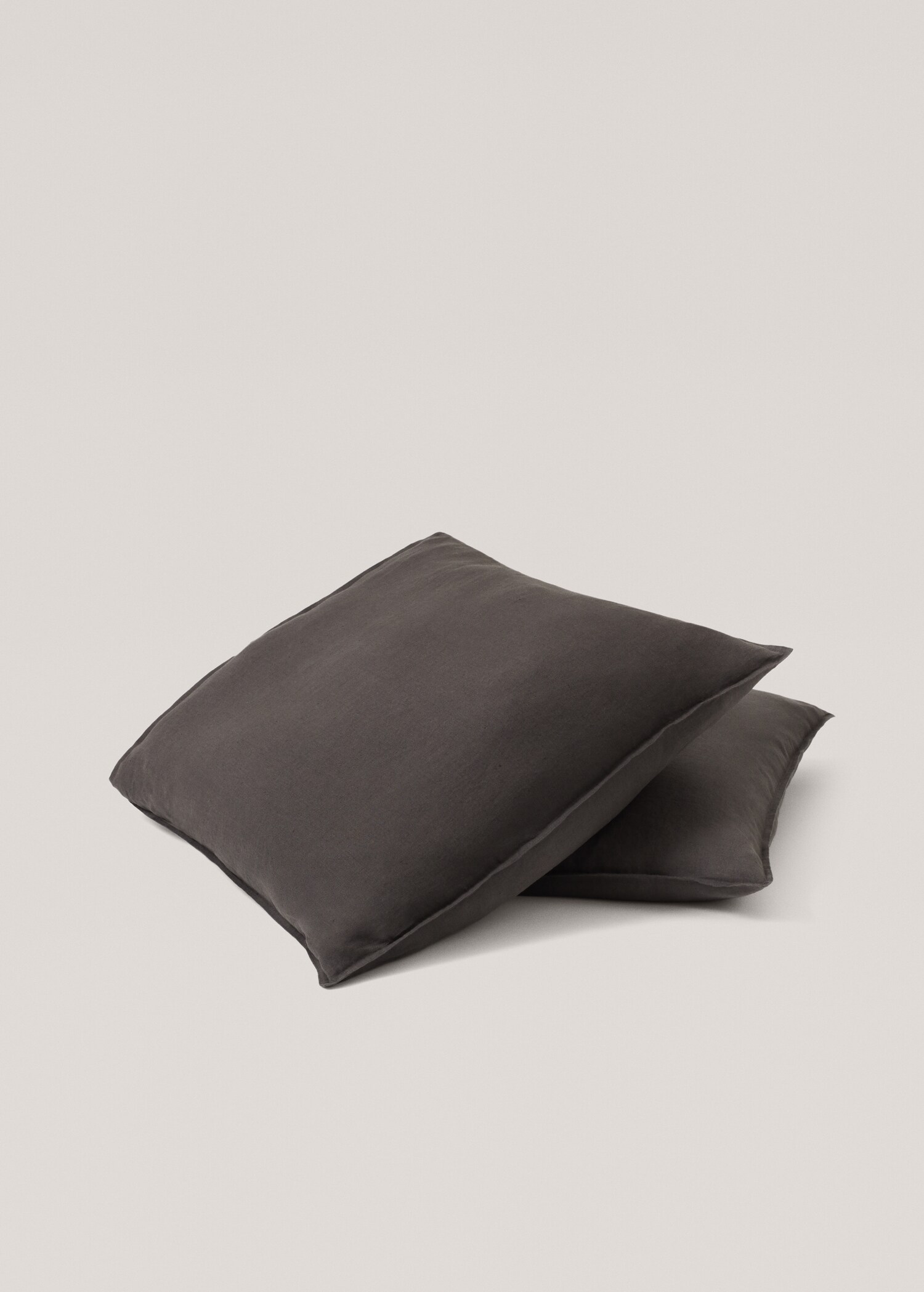Lot de taies d’oreiller 100 % lin 80x80 cm - Plan moyen