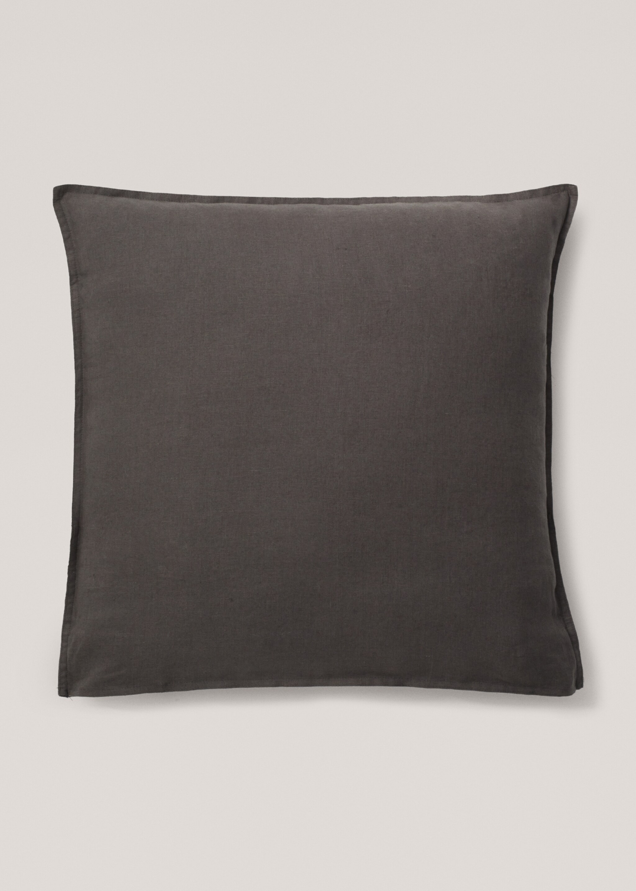 Lot de taies d’oreiller 100 % lin 80x80 cm - Article sans modèle, Gris anthracite. Ref: 47197151-00.