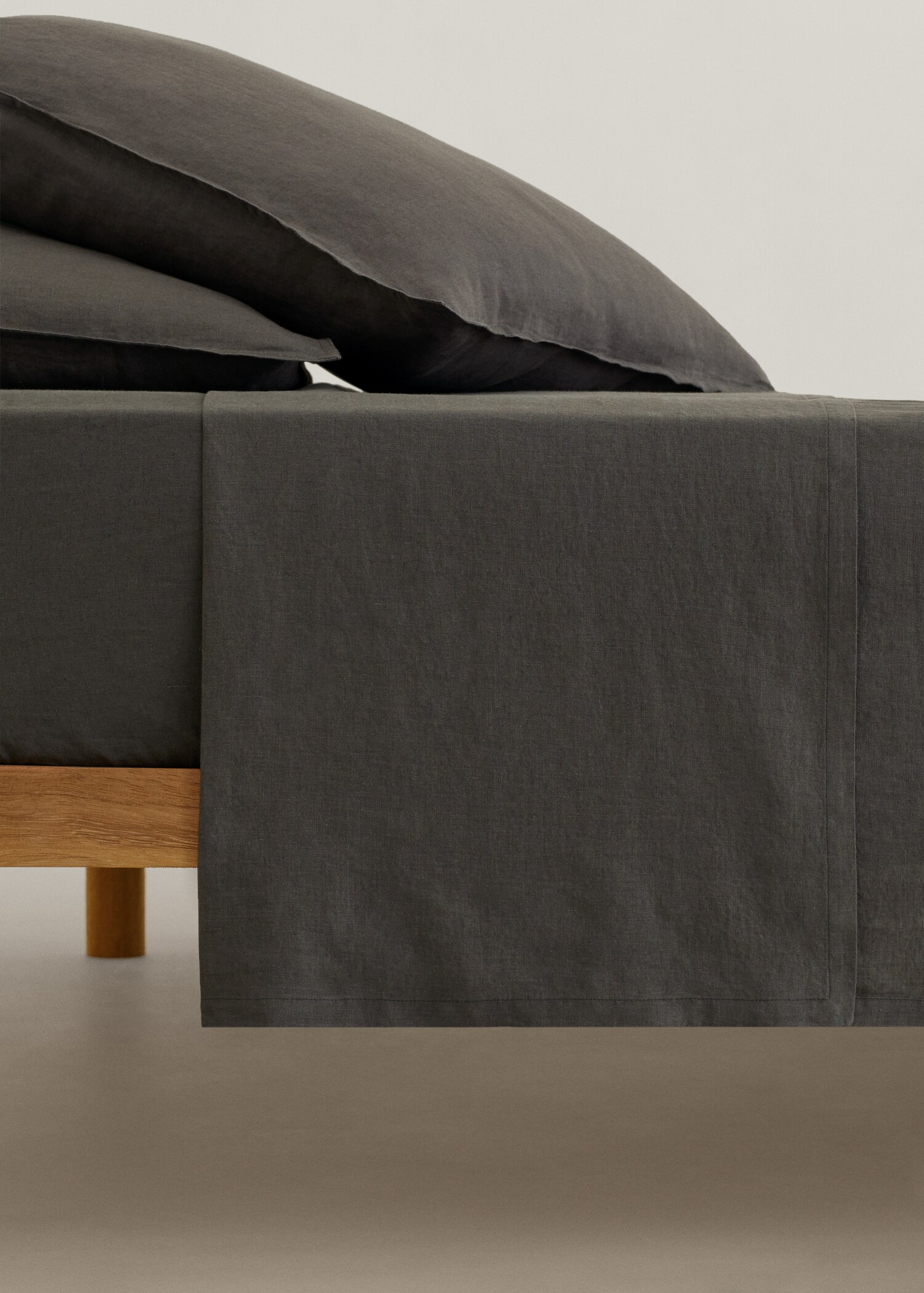 Cotton percale flat sheet (300 threads) superking bed - Medium plane