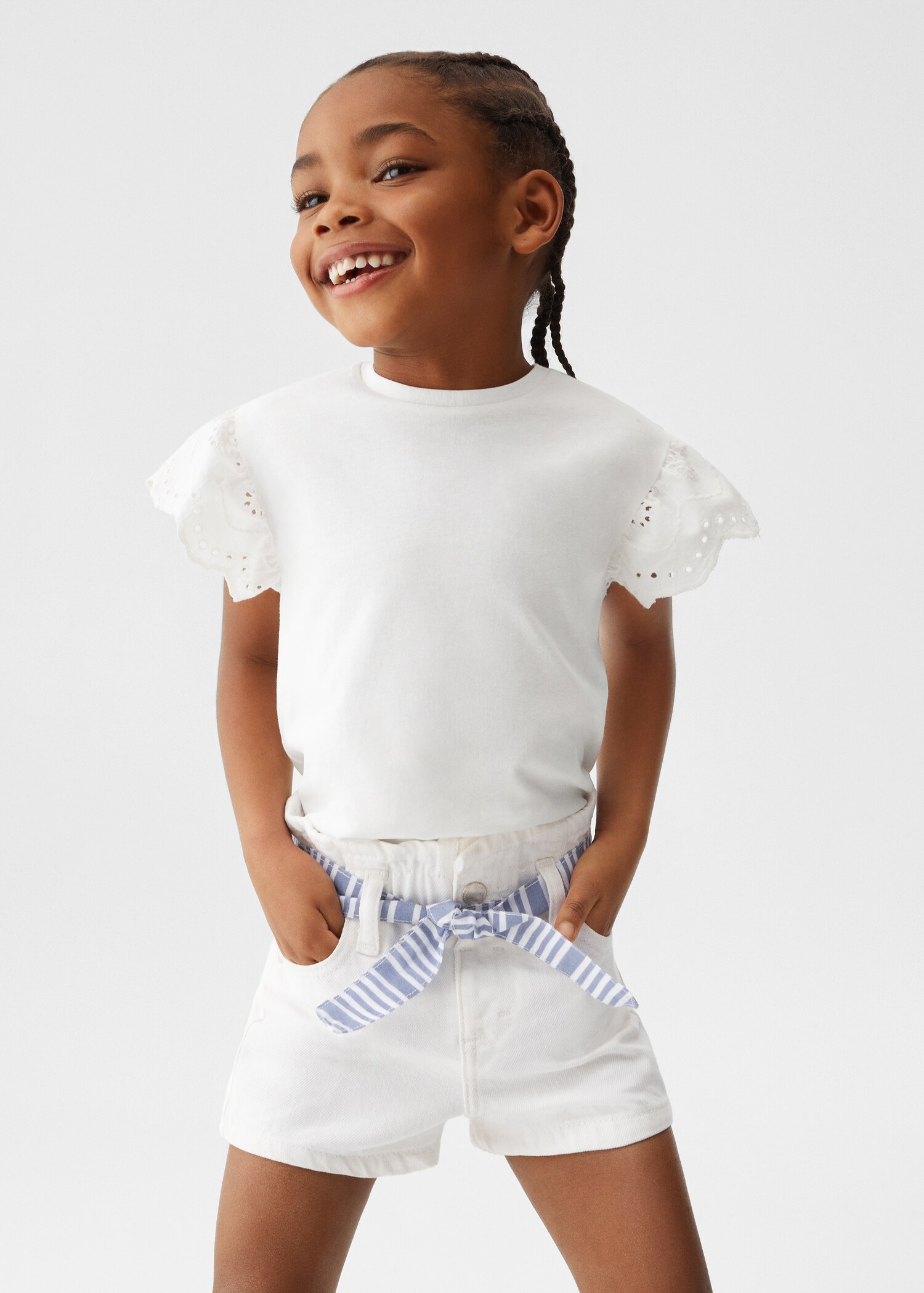 Shorts i denim paperbag - Halvtotal bildeutsnitt