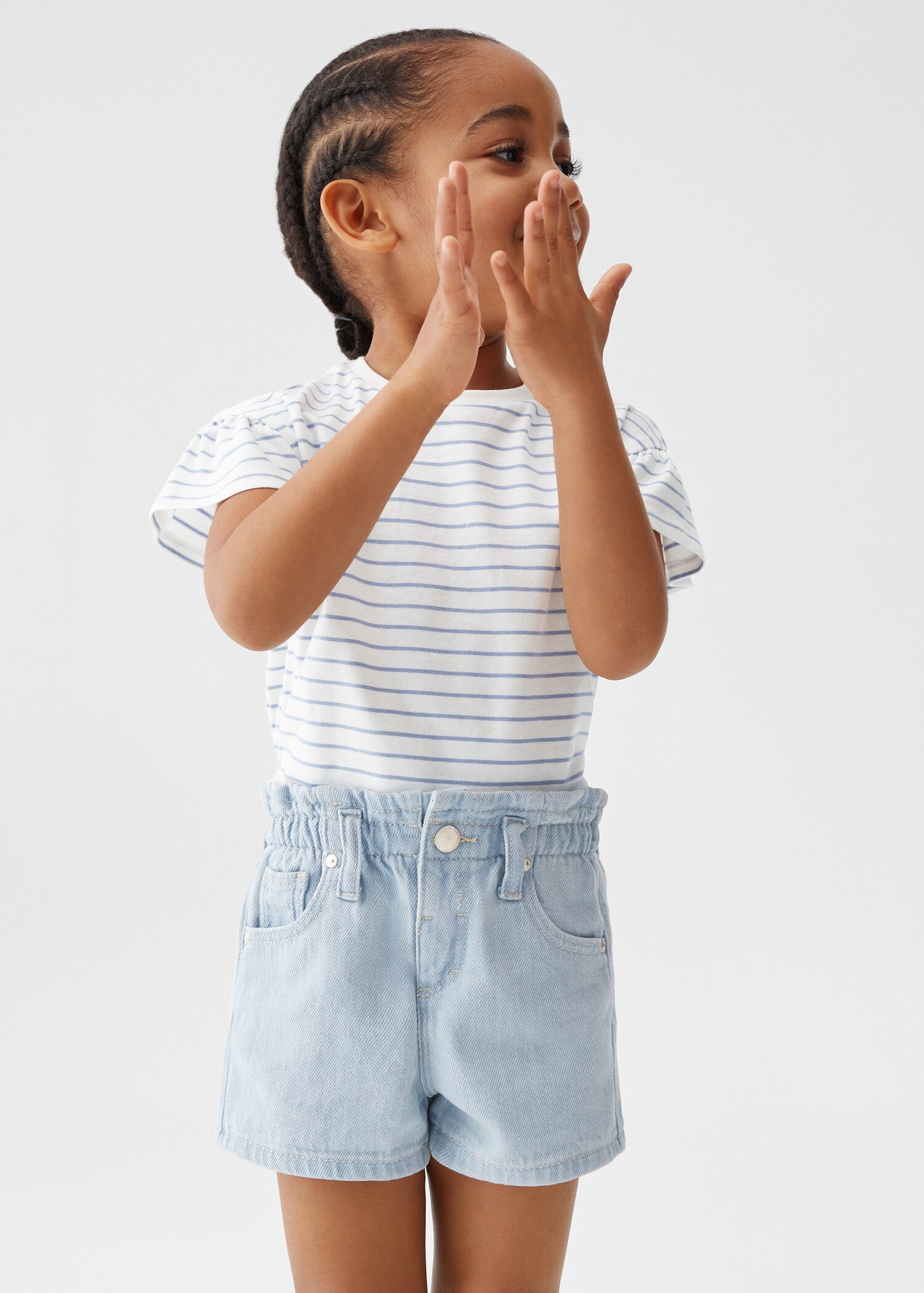 Shorts i denim paperbag - Halvtotal bildeutsnitt