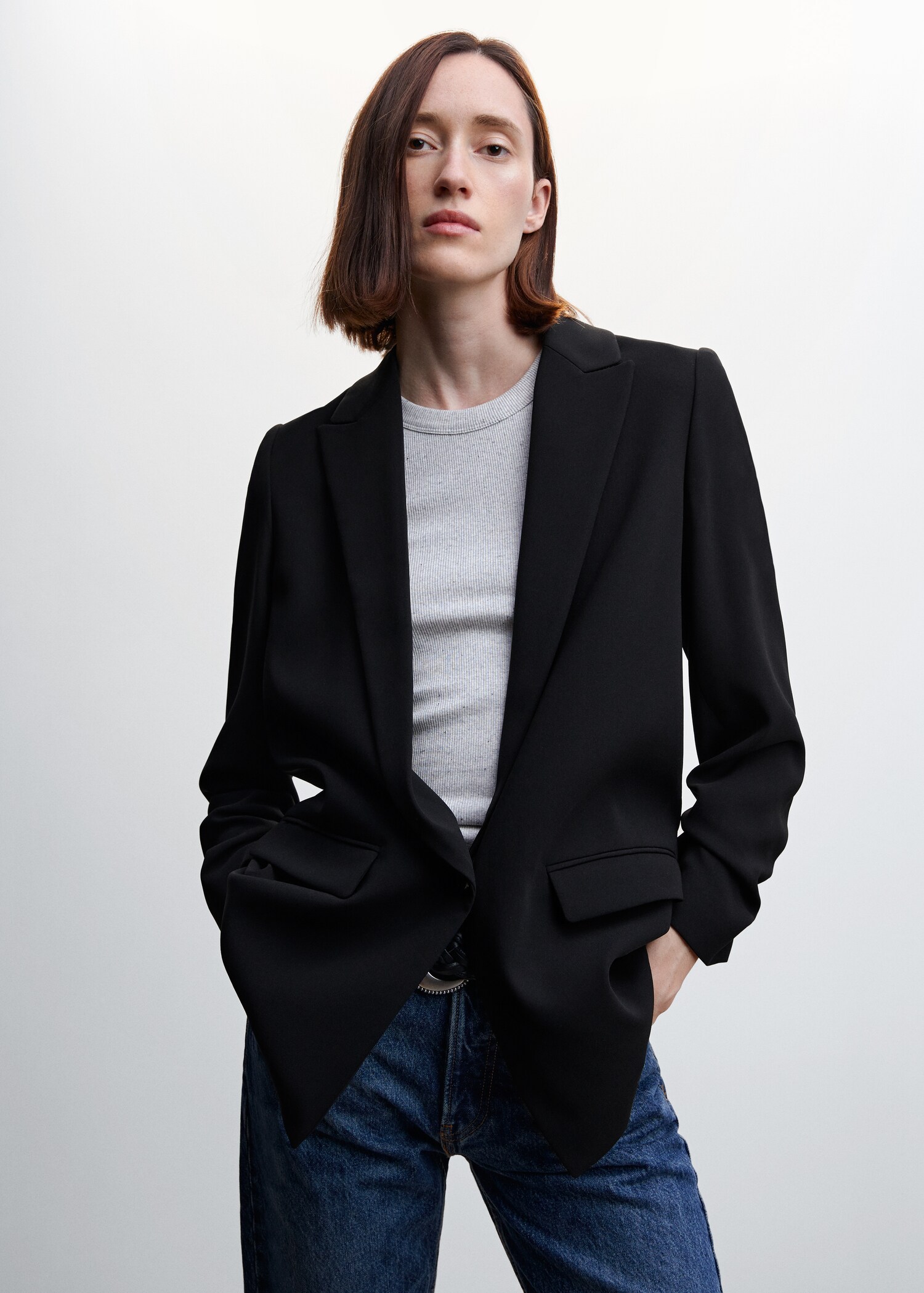Flowy suit blazer - Medium plane