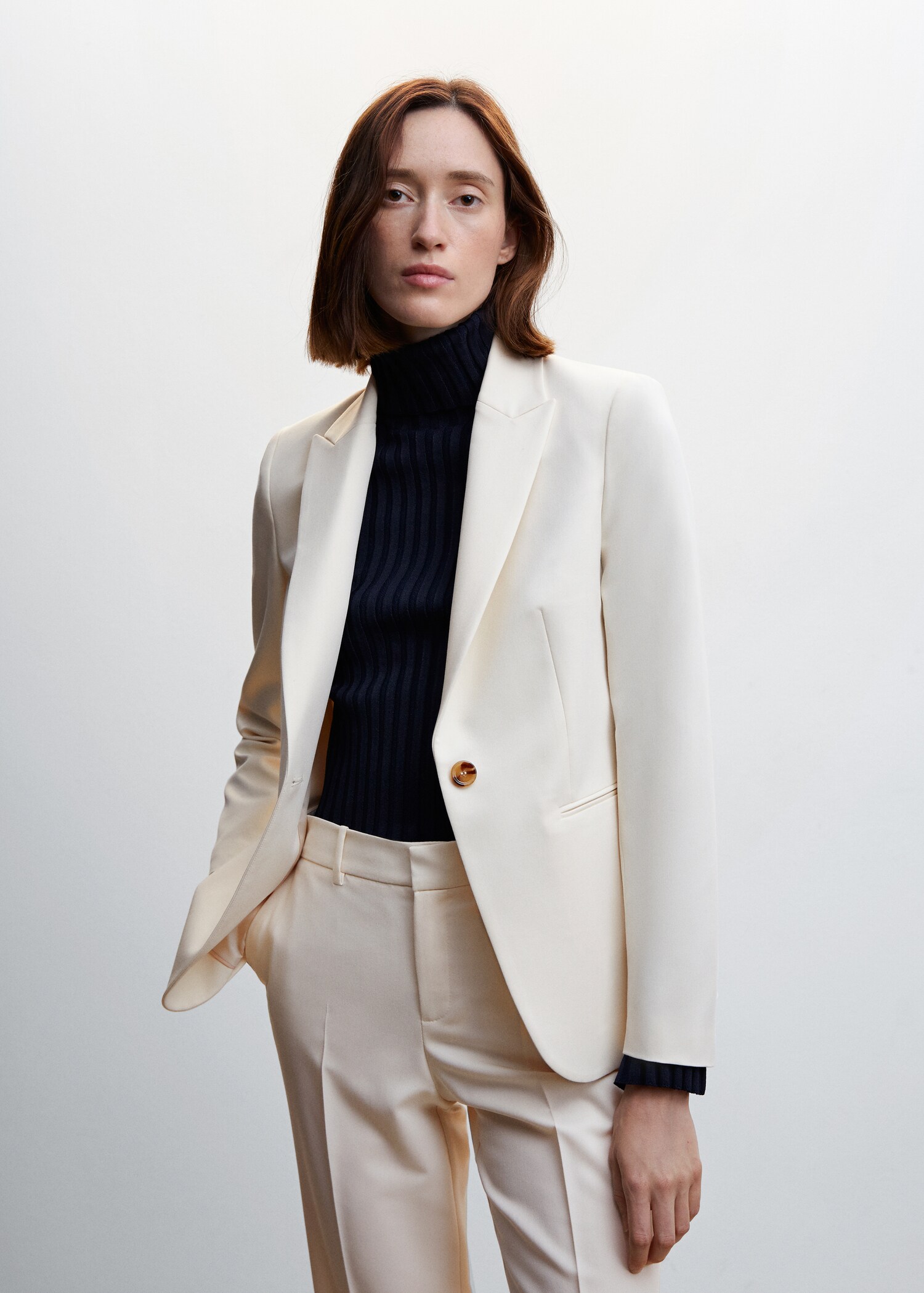 Fitted suit blazer - Medium plane