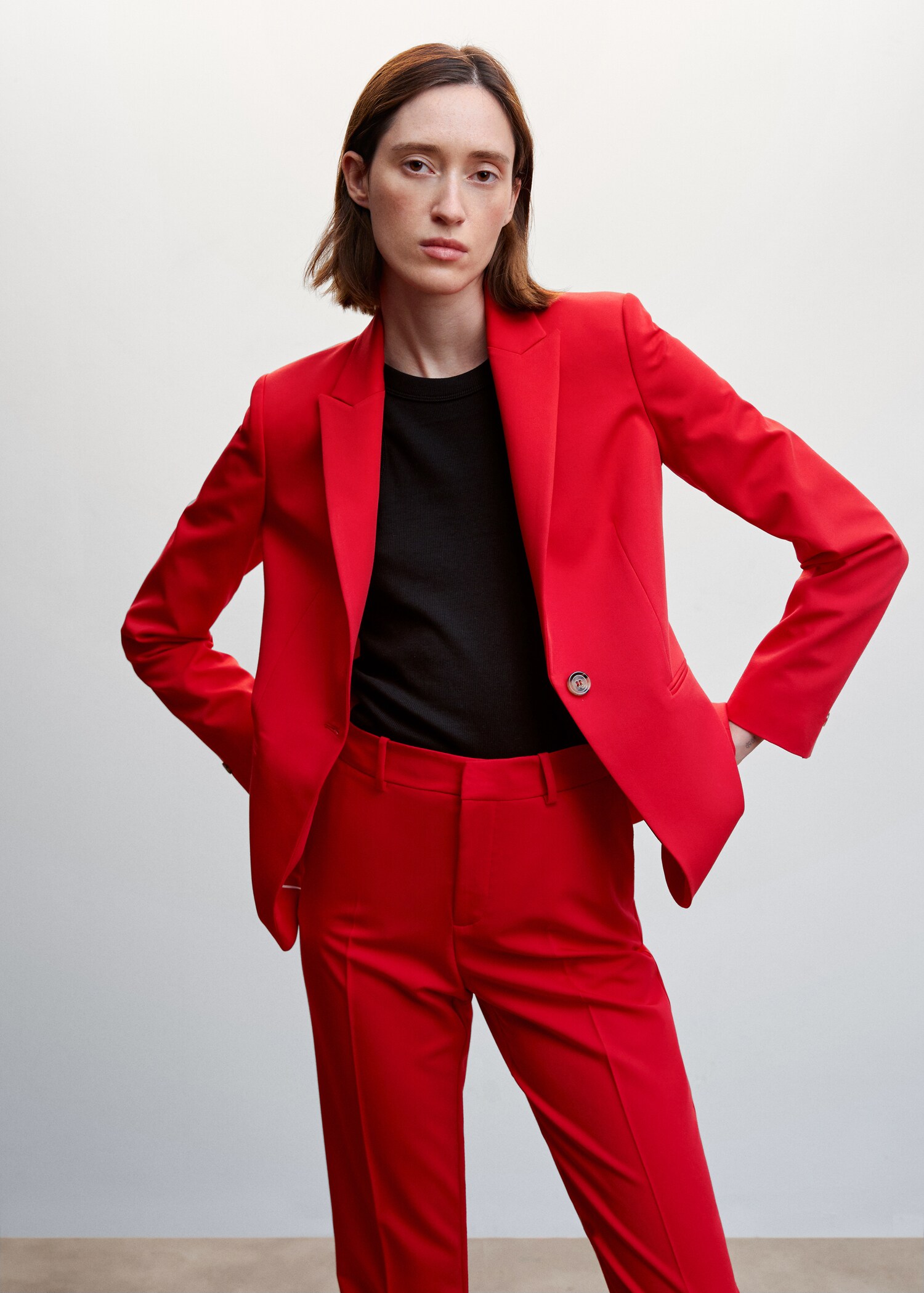 Fitted suit blazer - Medium plane