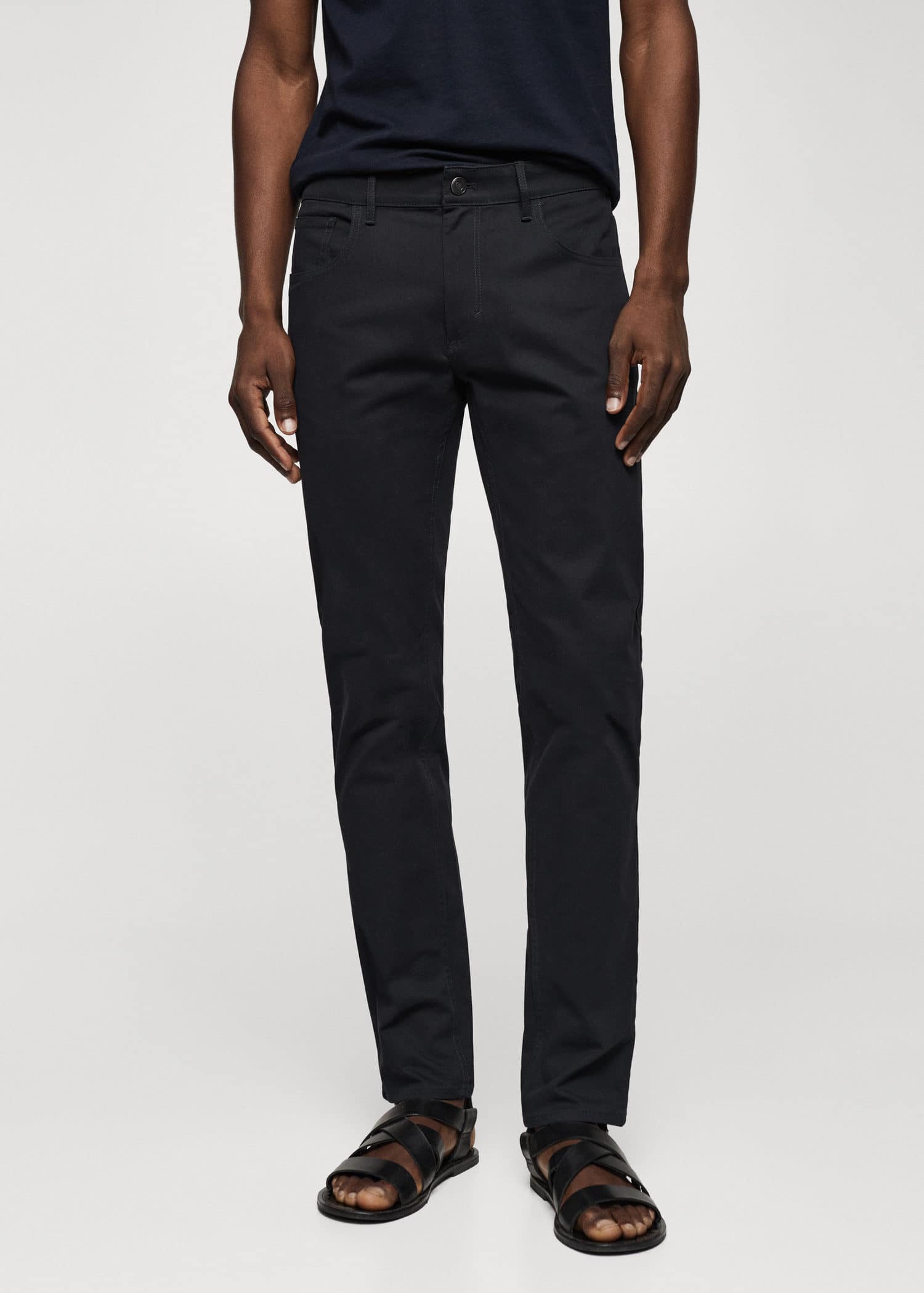 Calças de estilo jeans de sarja - Plano médio