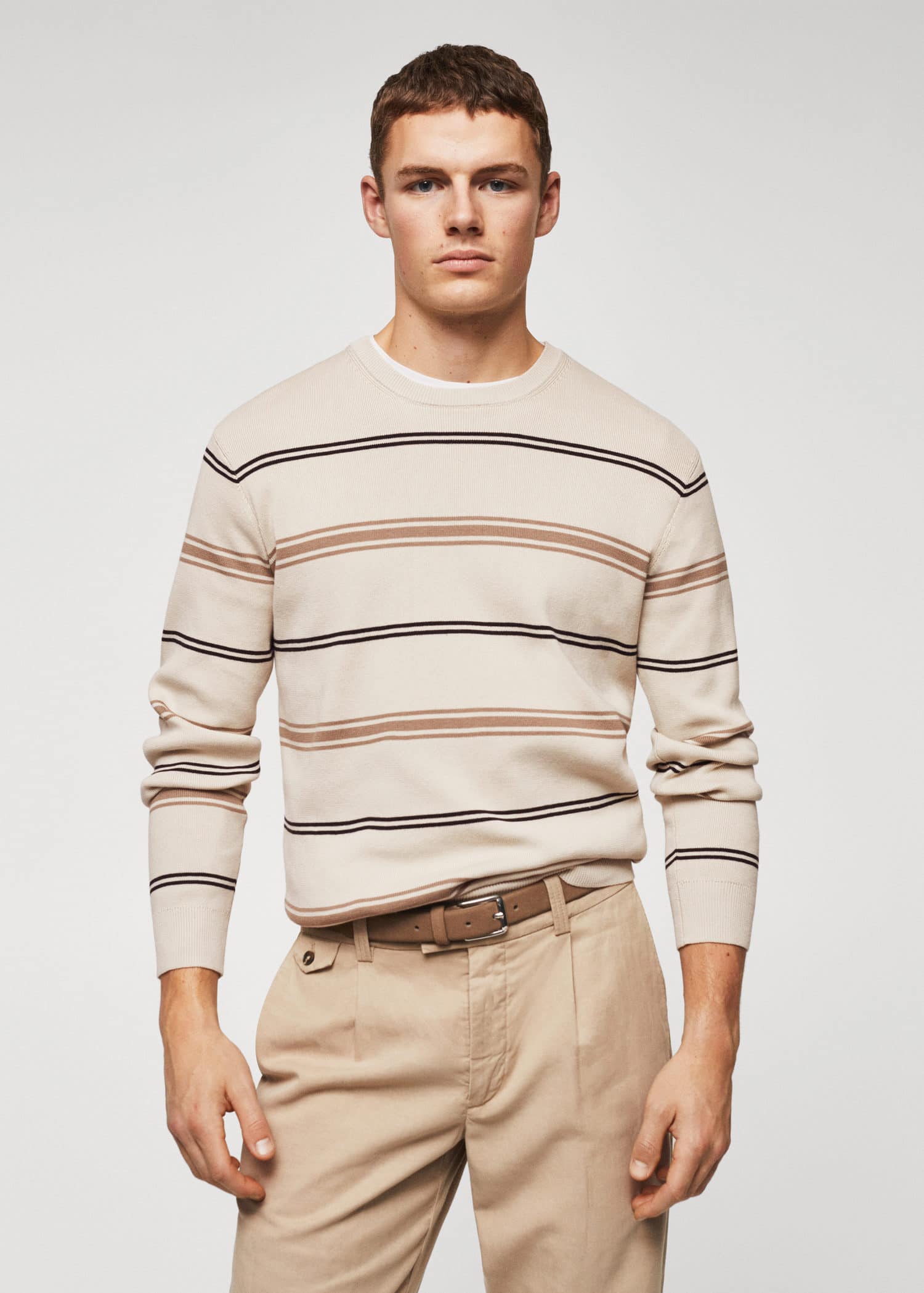 Striped cotton sweater - Medium plane