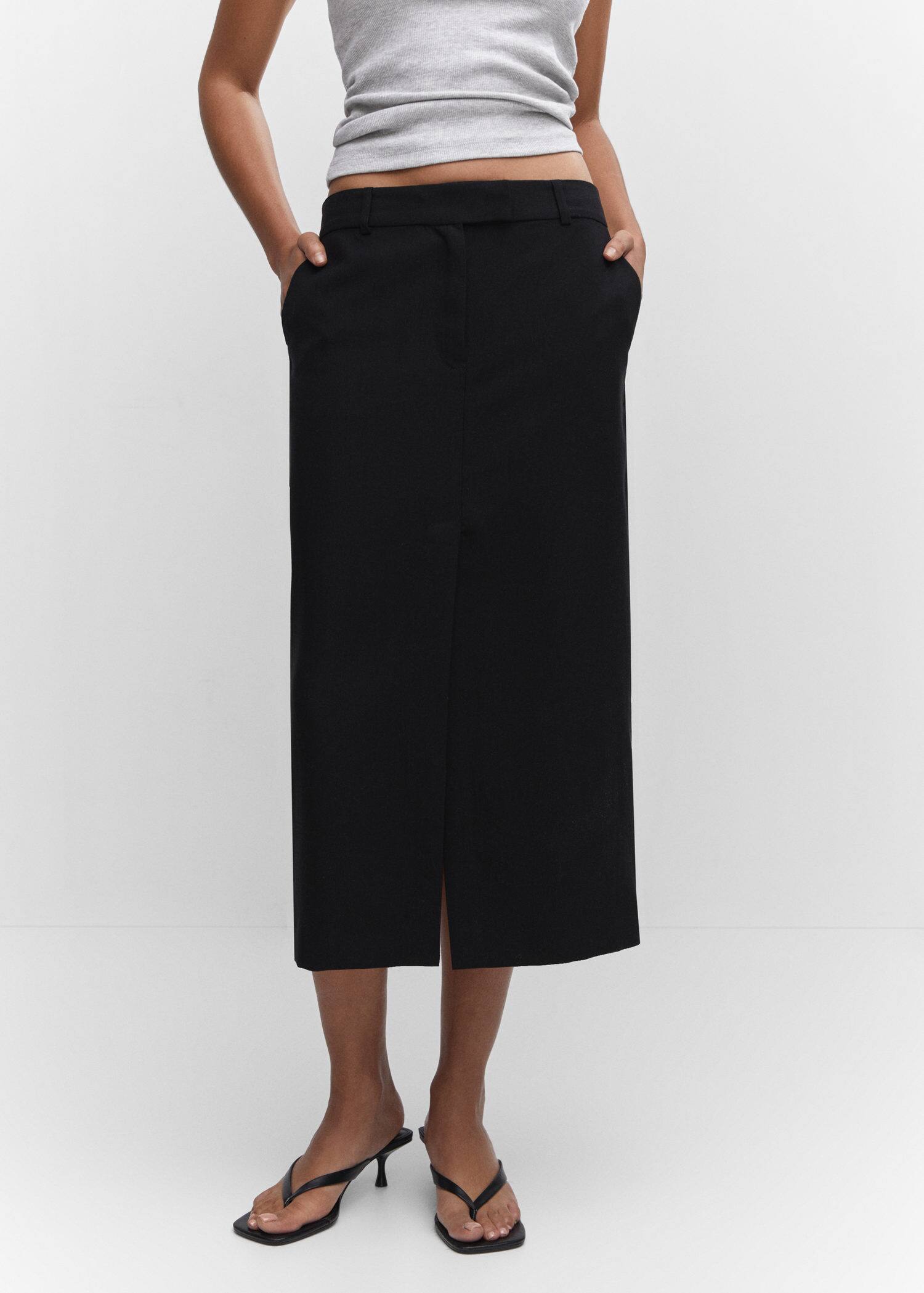 Lyocell skirt with slit - Medium plane