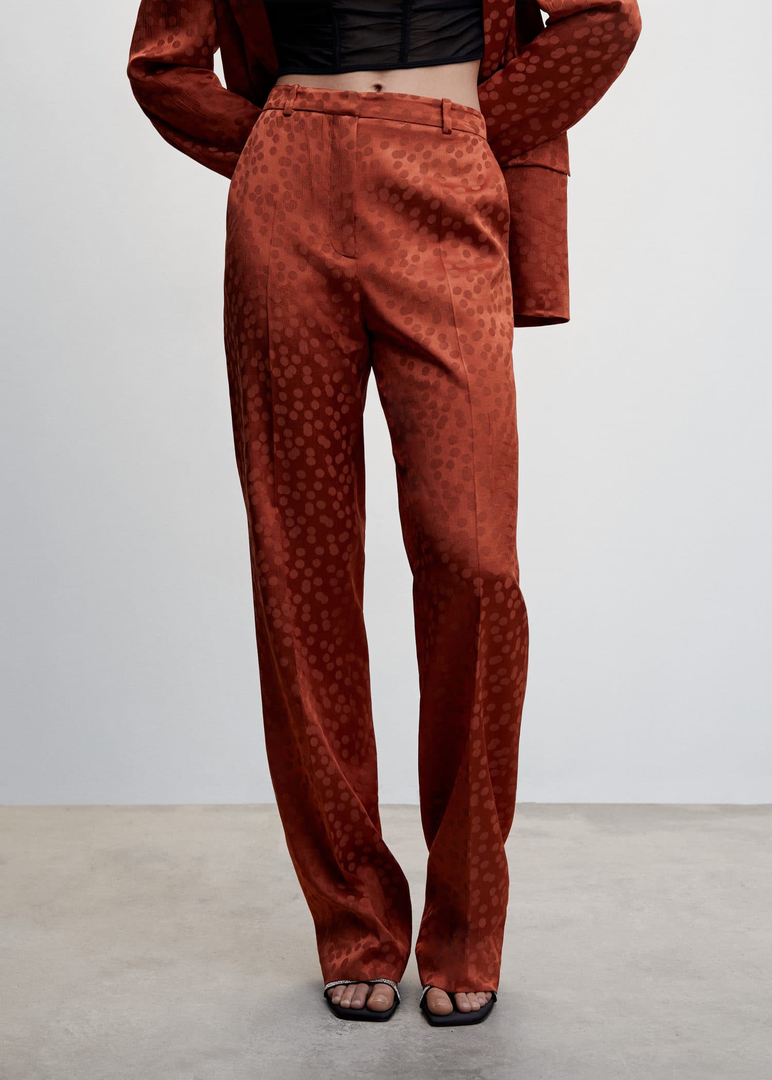 Satin trousers with polka dots - Medium plane