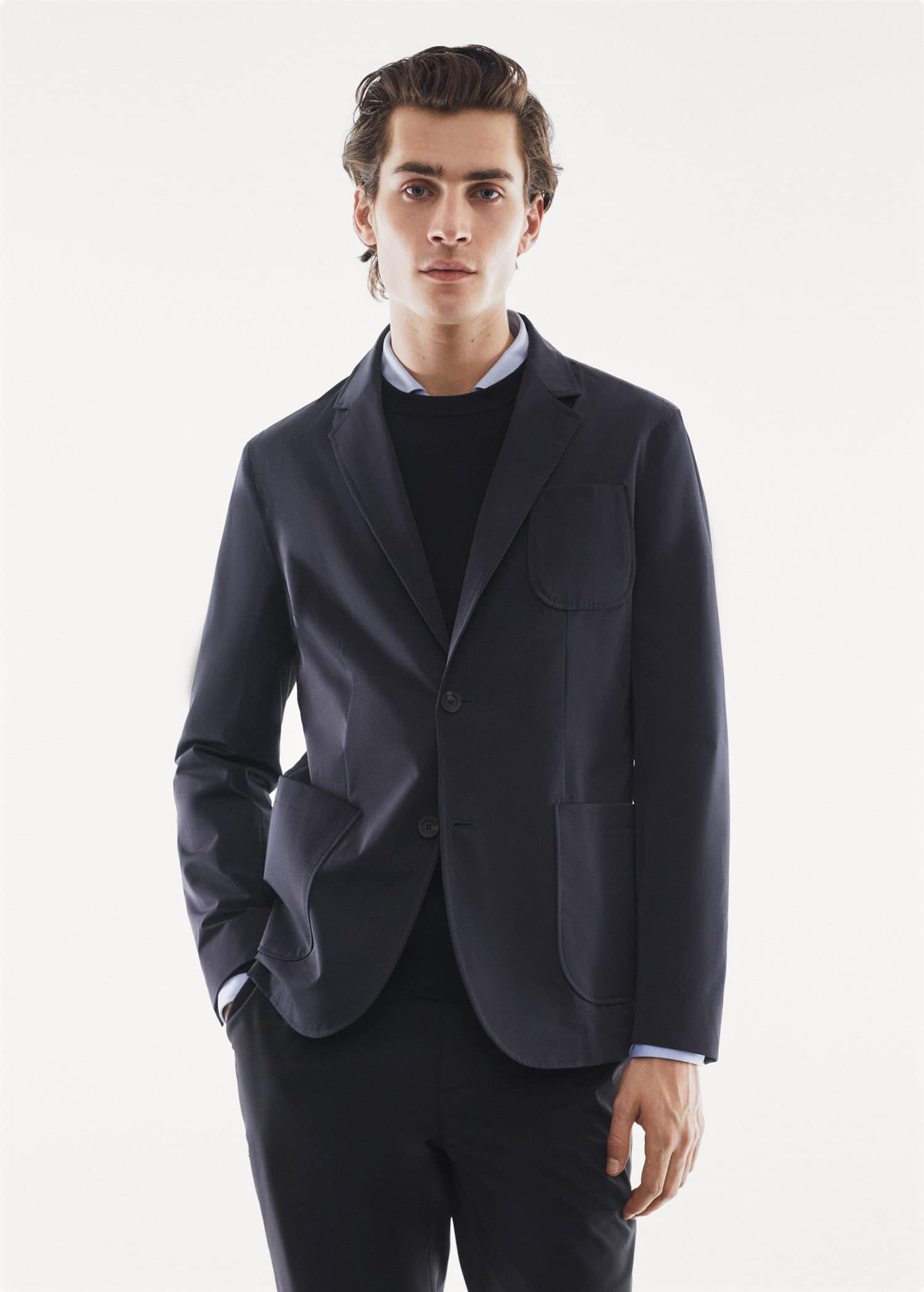 Slim-fit and water-repellent tailored jacket - Medium plane