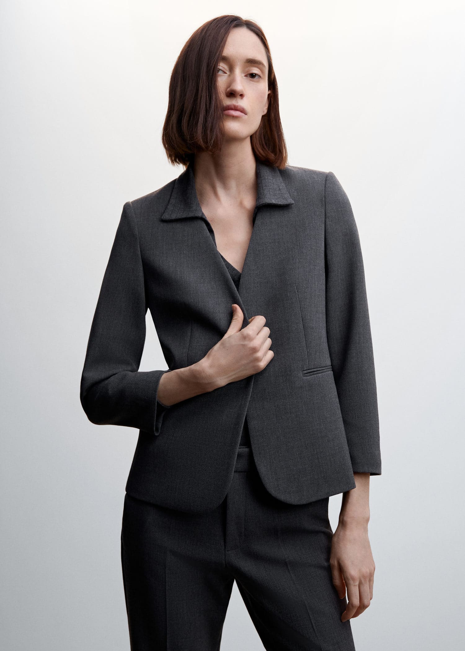 Collarless suit jacket - Medium plane