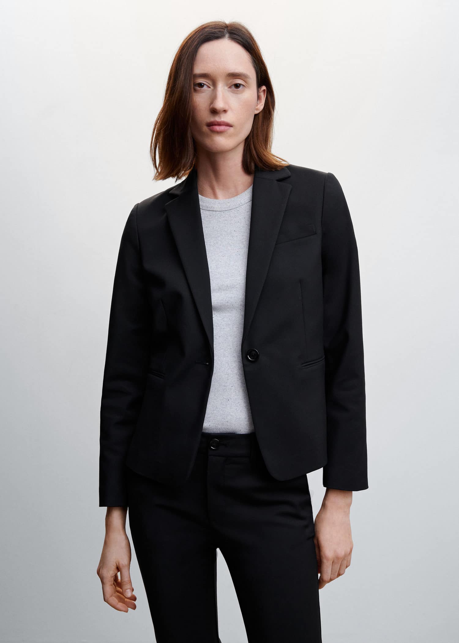 Fitted suit jacket with pocket  - Medium plane