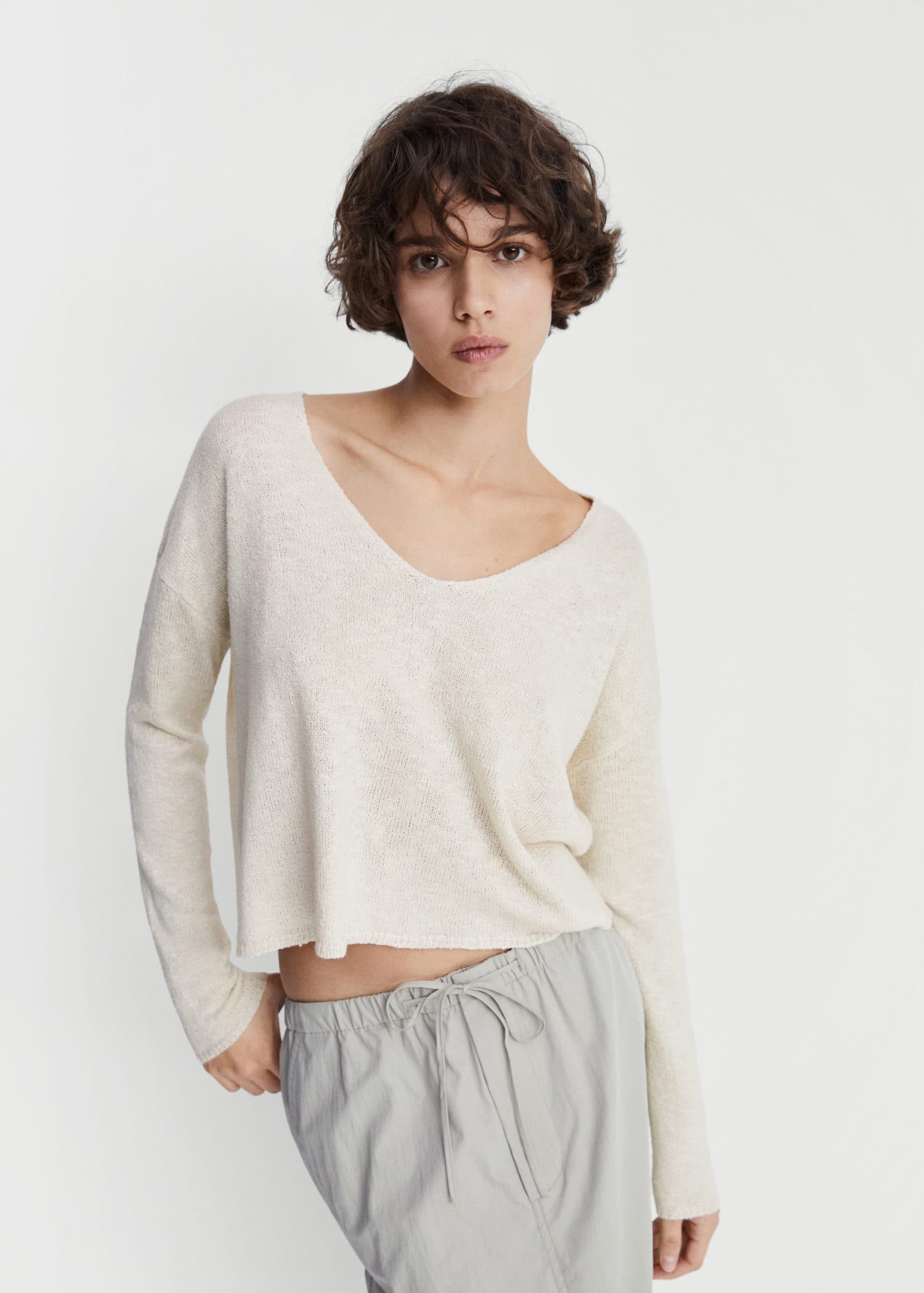 Low-cut neck sweater - Middenvlak