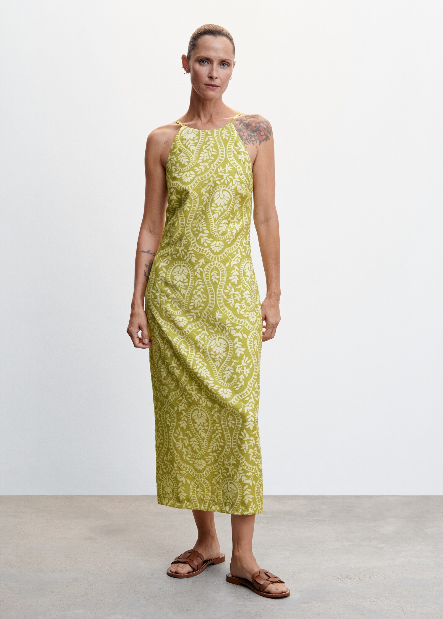 Printed halter dress - General plane