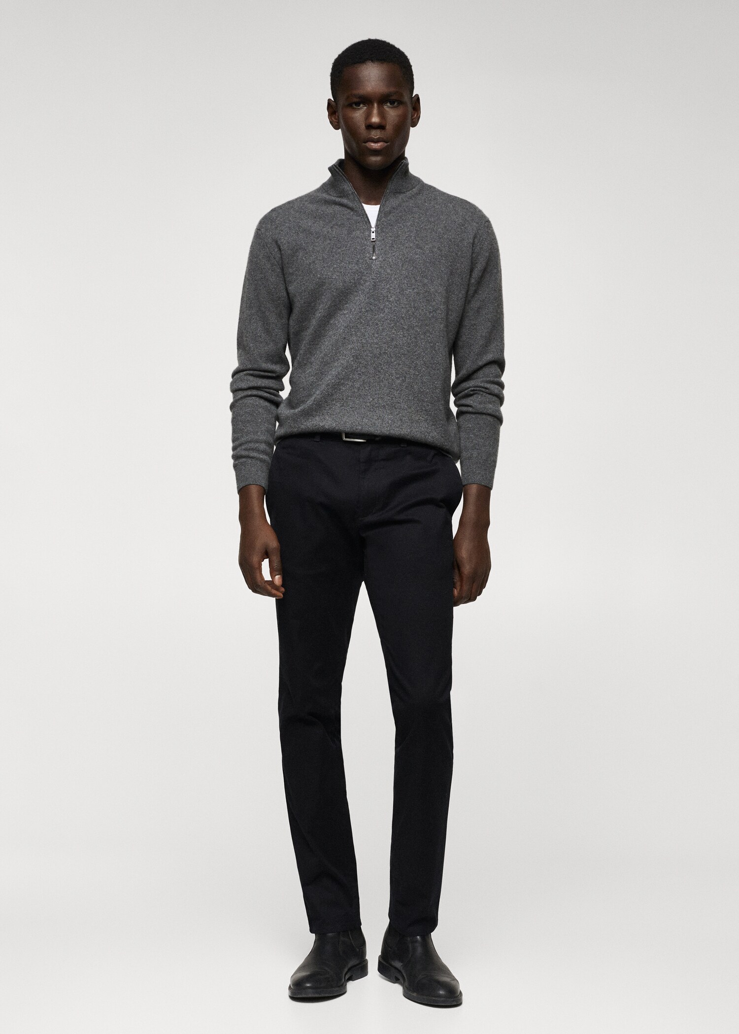 Zip-neck cashmere sweater  - General plane