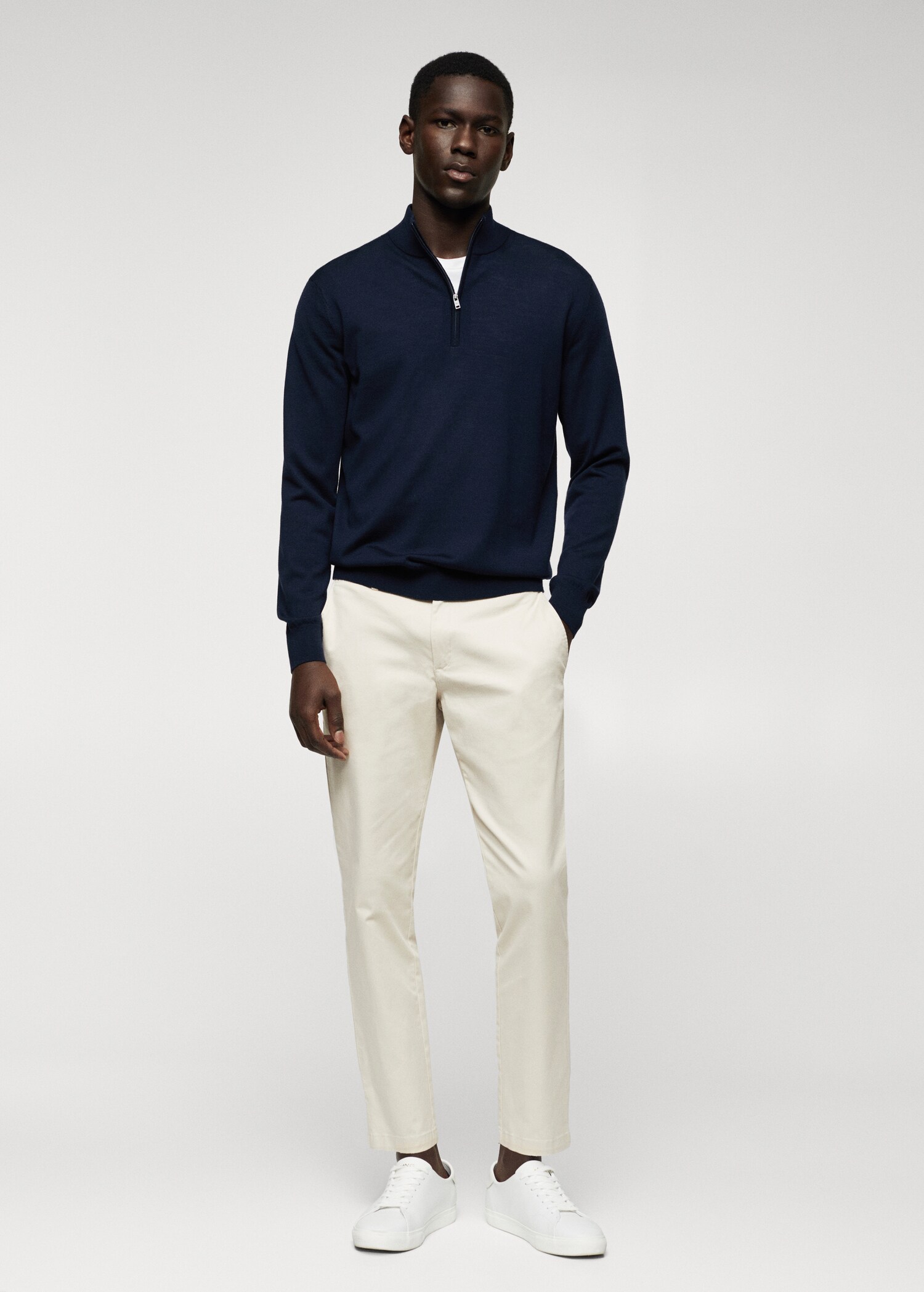 Cotton tapered crop trousers - General plane