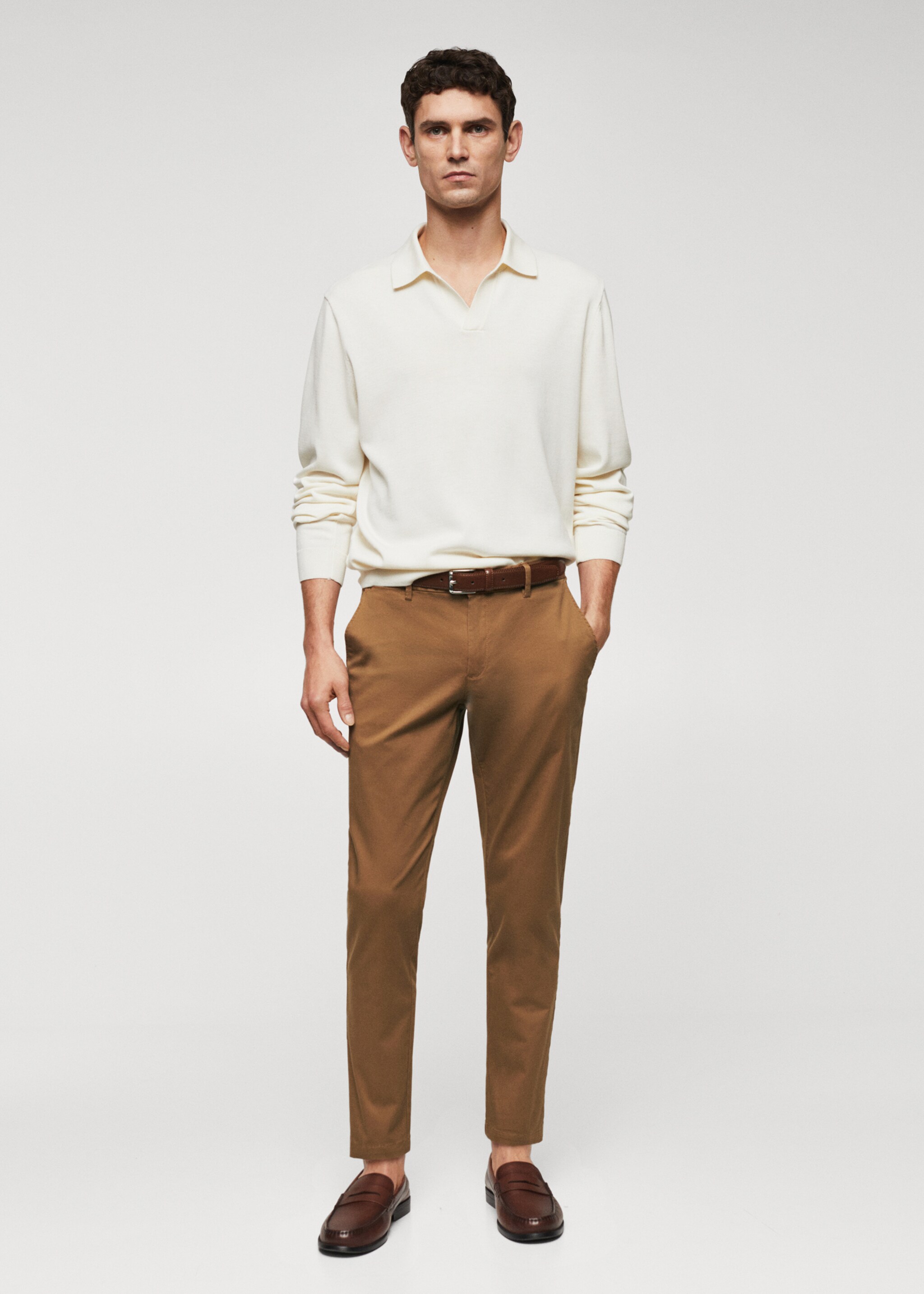 Cotton tapered crop pants - General plane