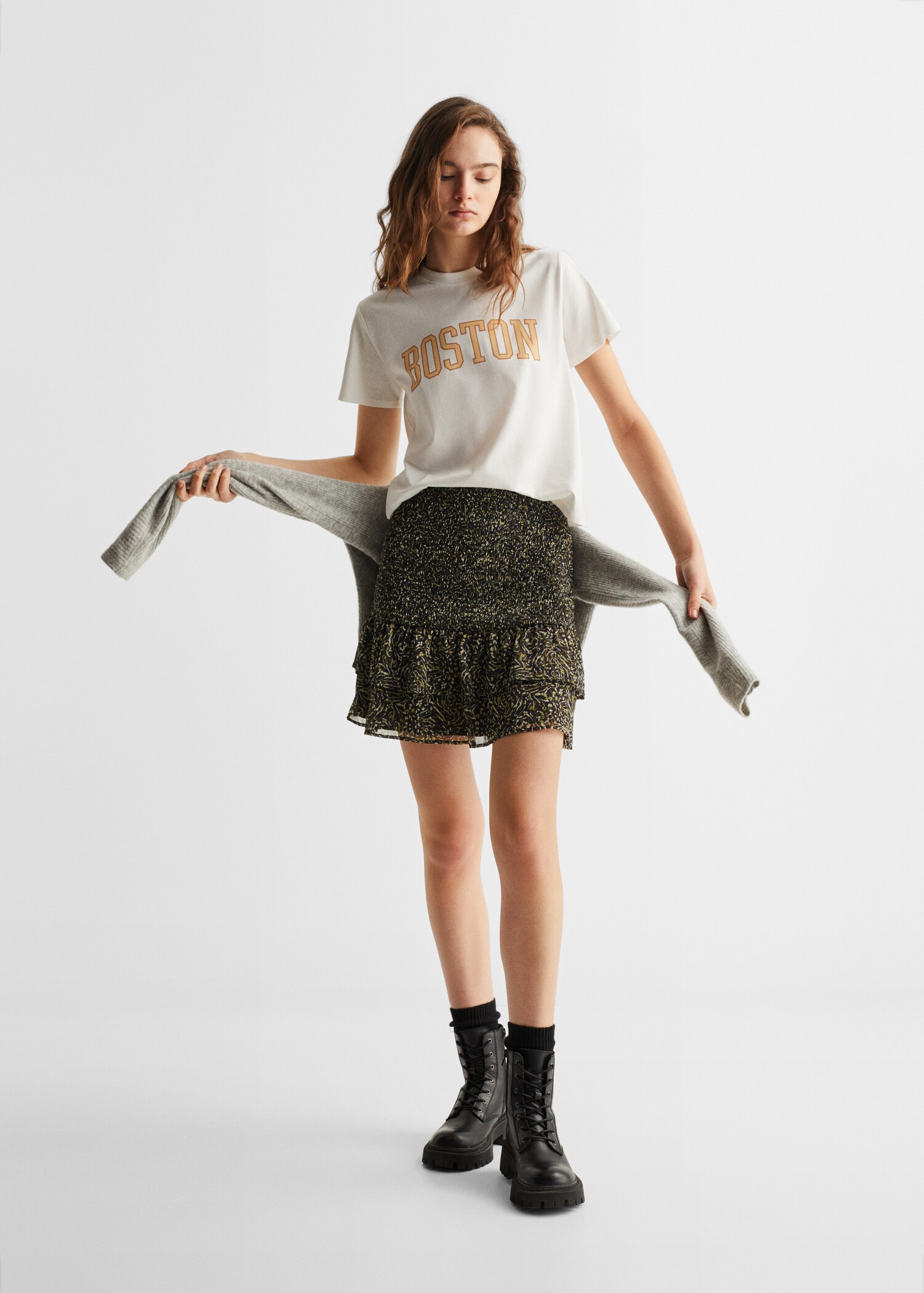 Oversized-T-Shirt mit Schriftzug - Allgemeine Ansicht