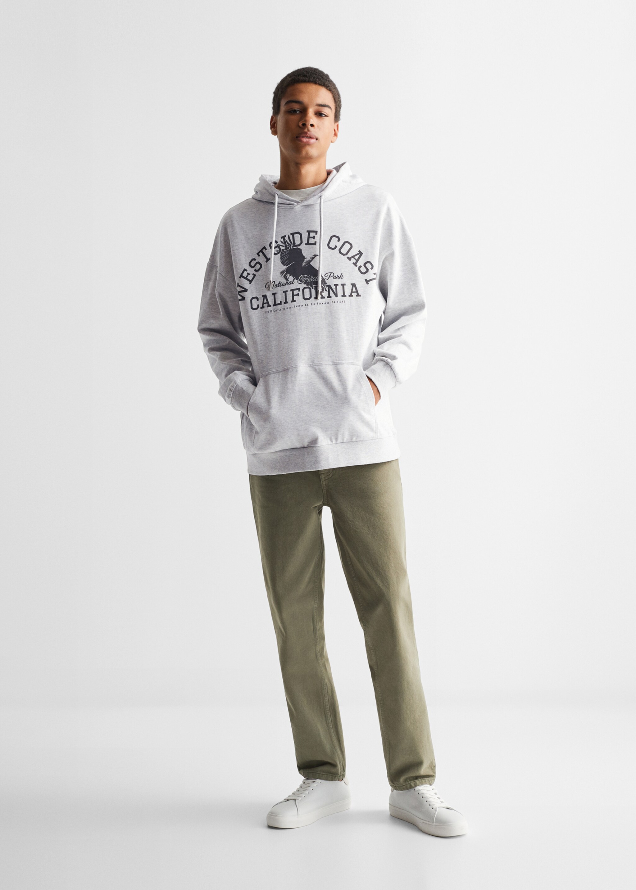 Feliratos gyapjú sweatshirt - Általános sík