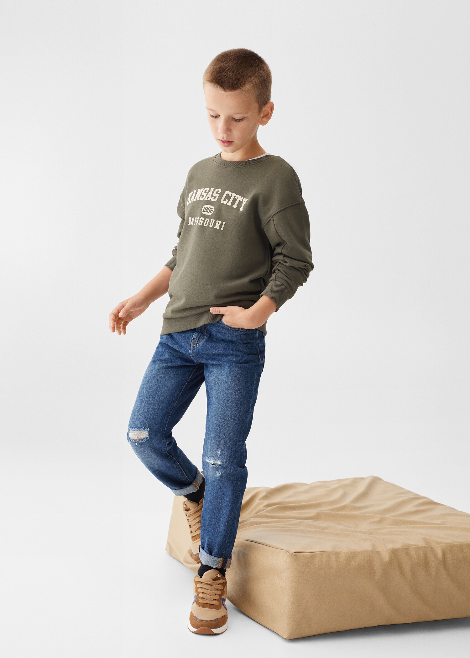 Printed cotton sweatshirt - General plane